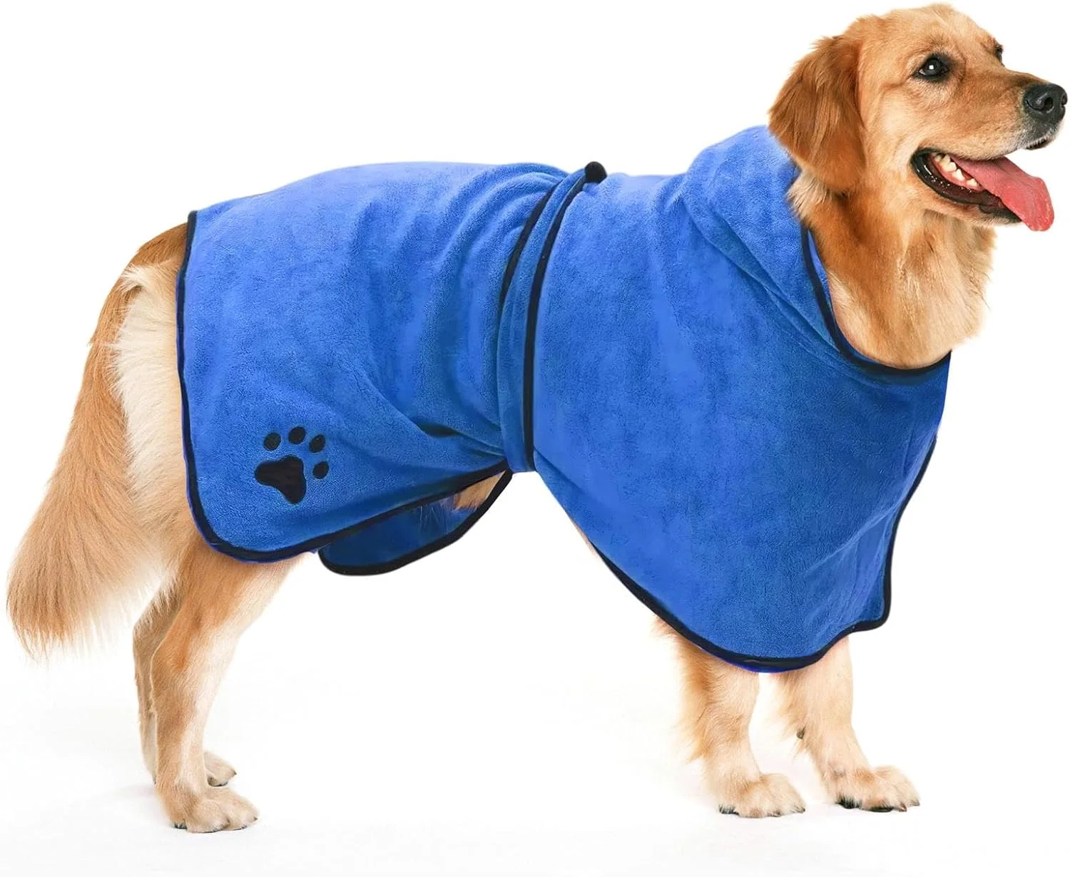حوله تن پوش سگ و گربه DELIFUR - حوله میکروفایبر خشک کننده سریع، مناسب سگ و گربه (آبی، سایز بزرگ)