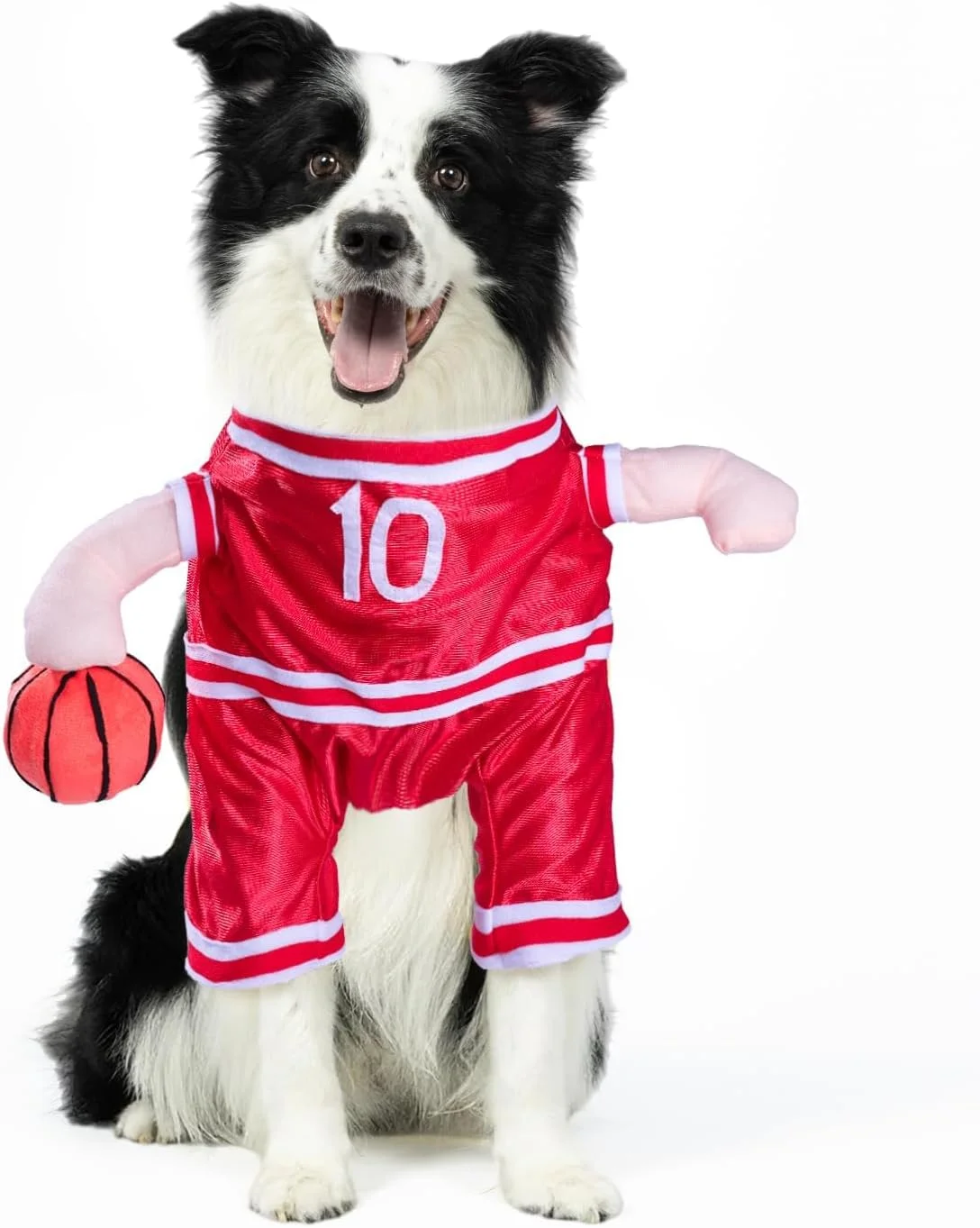 لباس بازیکن بسکتبال سگ DELIFUR - لباس هالووین حیوان خانگی خنده دار لباس ورزشی لباس مبدل برای سگ کوچک متوسط قابل تنظیم (قرمز، بزرگ)