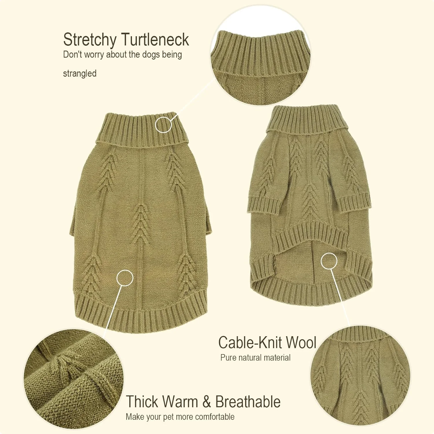 پلیور بافتنی کلاسیک سگ DELIFUR - لباس گرم بافتنی گربه یقه اسکی لباس سگ گربه برای سگ ها و گربه های کوچک و متوسط (سبز، کوچک) پلیور بافتنی کلاسیک سگ DELIFUR - لباس گرم بافتنی گربه یقه اسکی لباس سگ گربه برای سگ ها و گربه های کوچک و متوسط (سبز، کوچک)