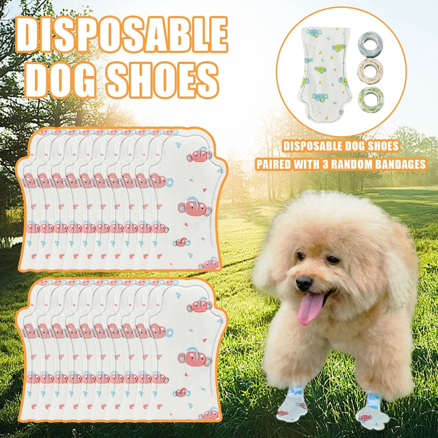 جوراب سگ یکبار مصرف، 20 عدد جوراب سگ یکبار مصرف برای جلوگیری از لیسیدن با باند خود چسب قابل تنظیم، محافظ پا و کفش حیوانات خانگی برای پیاده روی در داخل و خارج از منزل (صورتی، M) جوراب سگ یکبار مصرف، 20 عدد جوراب سگ یکبار مصرف برای جلوگیری از لیسیدن با باند خود چسب قابل تنظیم، محافظ پا و کفش حیوانات خانگی برای پیاده روی در داخل و خارج از منزل (صورتی، M)