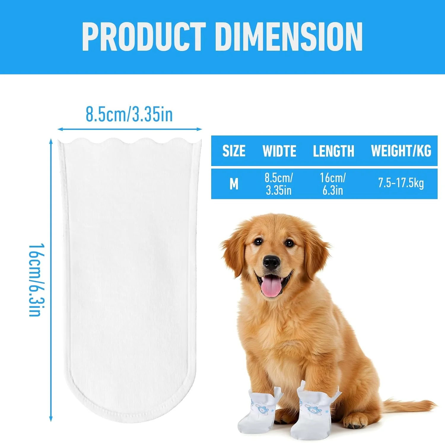 20 عدد پاپوش یکبار مصرف سگ و گربه ضد آب و تنفسی به همراه یک رول چسب، محافظ نرم پنجه برای گربه ها، کفش یکبار مصرف سگ (M)