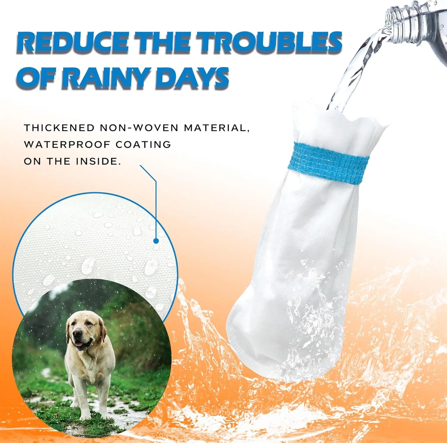 پاپوش سگ یکبار مصرف، محافظ پنجه سگ با 3 رول باند چسبی، مجموعه 20 عددی (سایز-3)