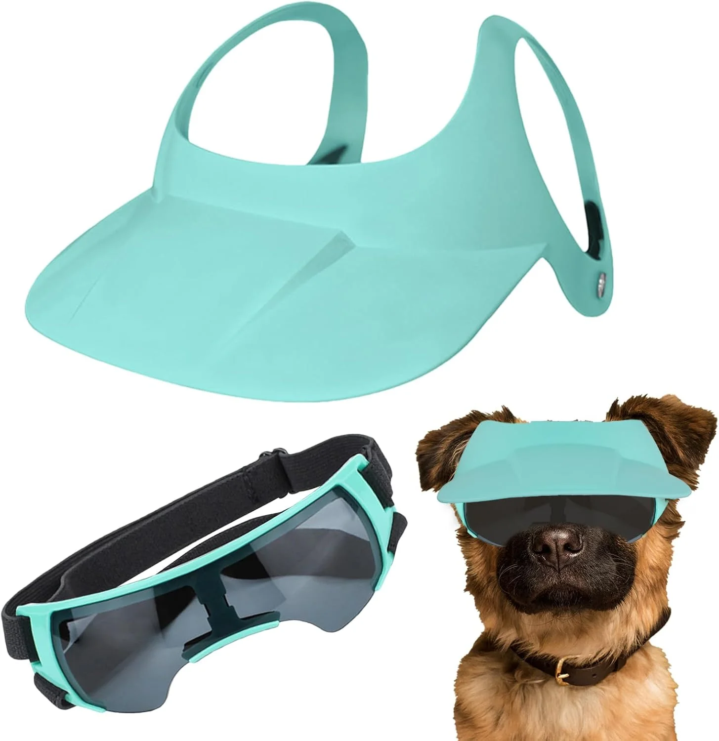 کلاه و عینک آفتابی سگ، کلاه بیسبال سگ با سوراخ گوش - کلاه آفتابی قابل تنظیم حیوانات خانگی با سوراخ گوش و عینک آفتابی برای نژادهای کوچک، مناسب تابستان و توله سگ