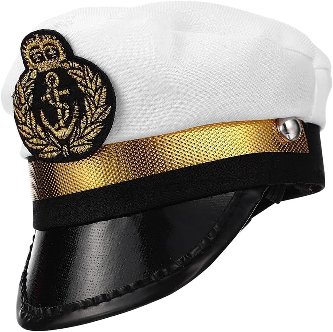 کلاه کاپیتانی سگ - کلاه کاپیتانی سفید با بند قابل تنظیم - مناسب برای لباس پوشیدن و عکس گرفتن، لوازم جانبی لباس هالووین نیروی دریایی برای گربه و توله سگ