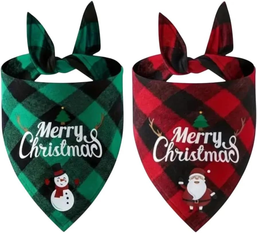 دستمال گردن سگ طرح کریسمس، بسته 2 عددی