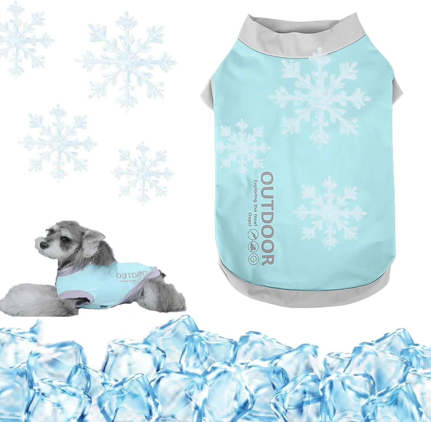 جلیقه خنک کننده سگ، جلیقه یخی سبک و تنفسی، کت ایمن برای محافظت در برابر آفتاب تابستان برای سگ های کوچک در داخل و خارج از منزل و فعالیت ها (سبز نعنایی، XL)