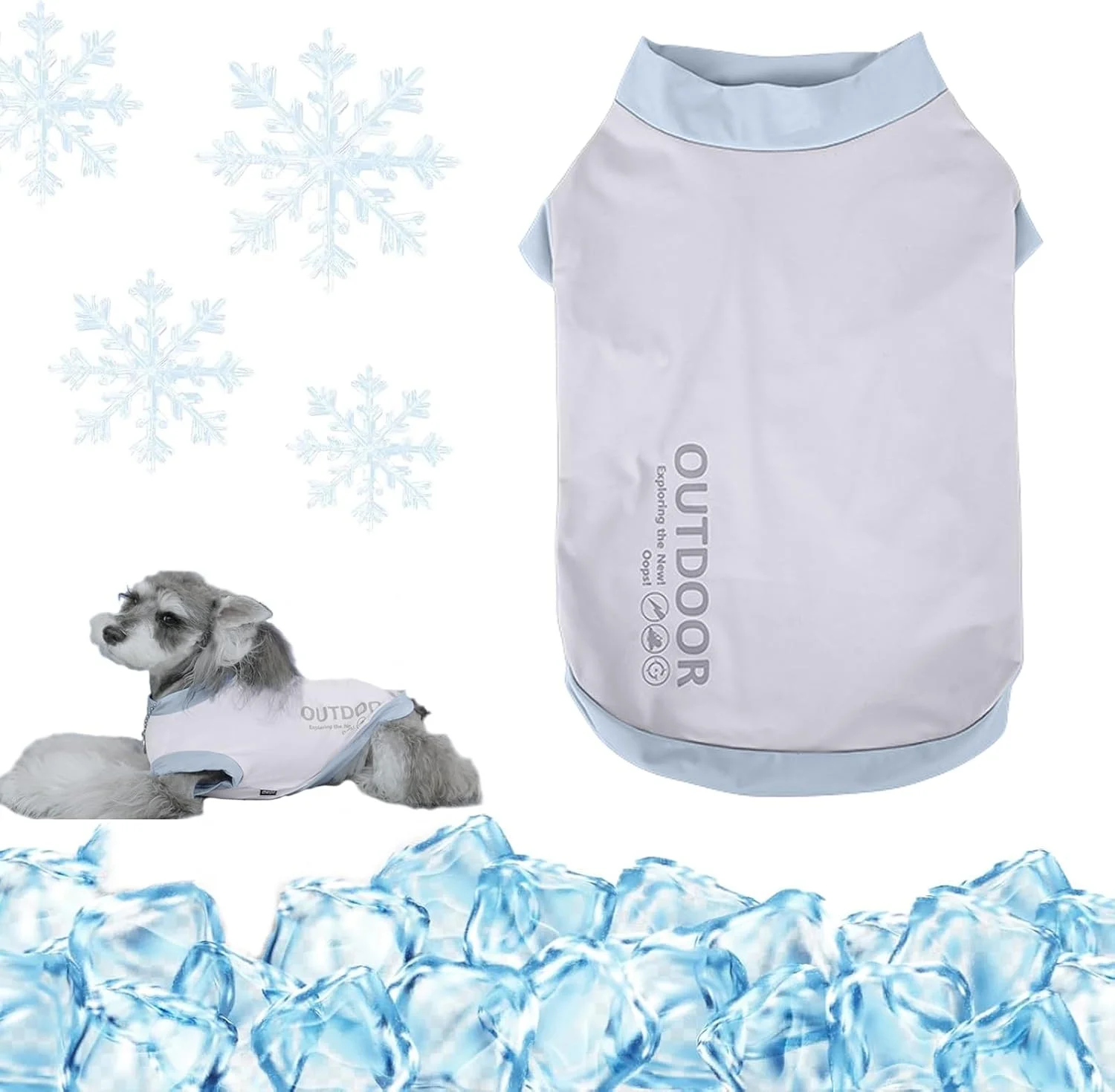 جلیقه خنک کننده سگ، جلیقه یخی سبک و تنفسی، کت ایمن برای محافظت از آفتاب تابستان برای سگ های کوچک در داخل و خارج از منزل و فعالیت ها