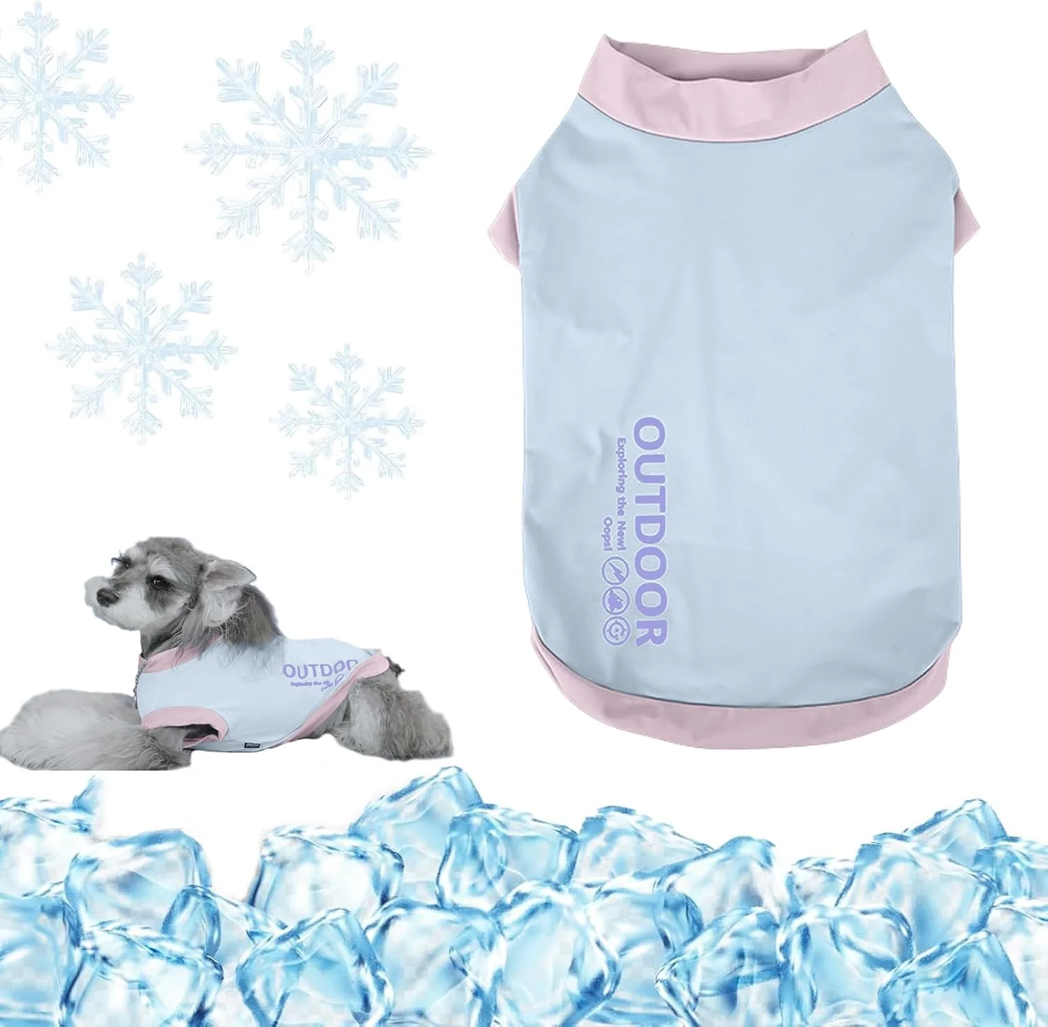 جلیقه خنک کننده سگ، جلیقه یخی سبک و تنفسی، کت ایمن برای محافظت از آفتاب تابستان برای سگ های کوچک در داخل و خارج از منزل و فعالیت ها