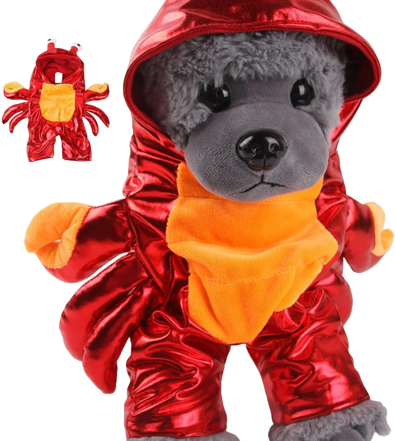 لباس خرچنگ سگ - لباس خرچنگ سگ برای هالووین، لباس مهمانی برای گربه ها، لباس بیرون از خانه برای توله سگ، مناسب برای جشن ها و عکاسی