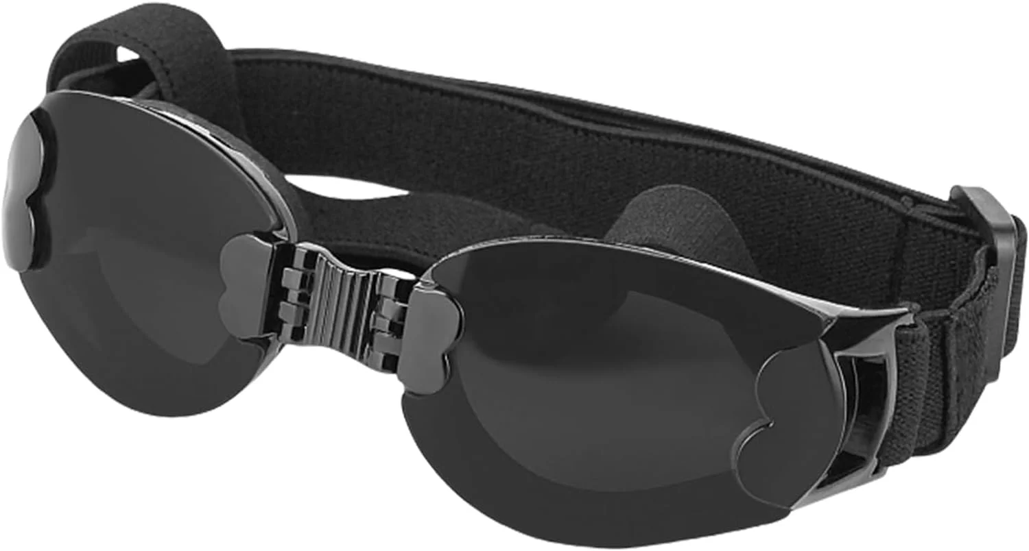 عینک محافظ چشم سگ نژاد متوسط - عینک محافظ چشم برای حیوانات خانگی - عینک آفتابی توله سگ با بند قابل تنظیم برای کوهنوردی در ساحل فلات