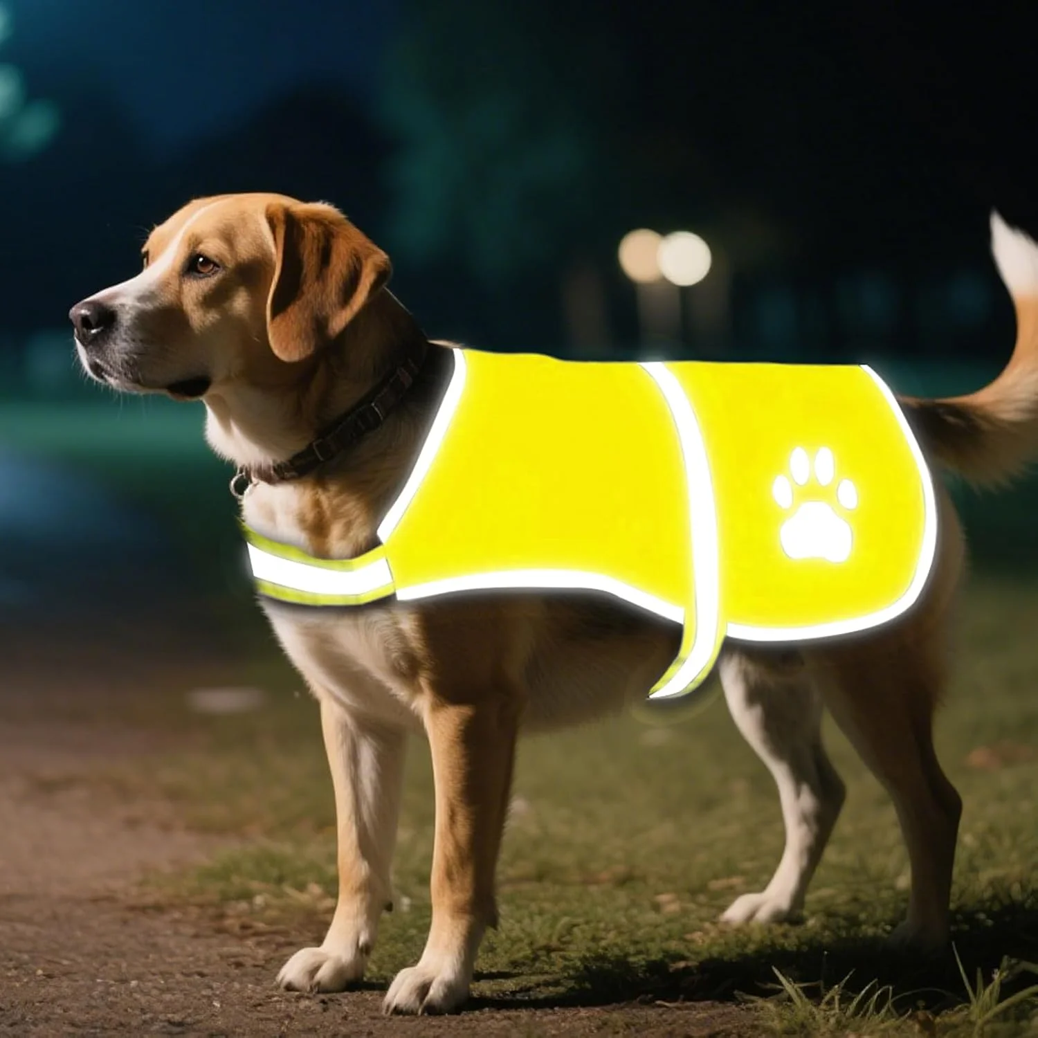 جلیقه سگ برای پیاده روی شبانه - لباس امنیتی خدمات حیوانات خانگی با قابلیت تنظیم و دید بالا برای نژادهای بزرگ، متوسط و کوچک جلیقه سگ برای پیاده روی شبانه - لباس امنیتی خدمات حیوانات خانگی با قابلیت تنظیم و دید بالا برای نژادهای بزرگ، متوسط و کوچک