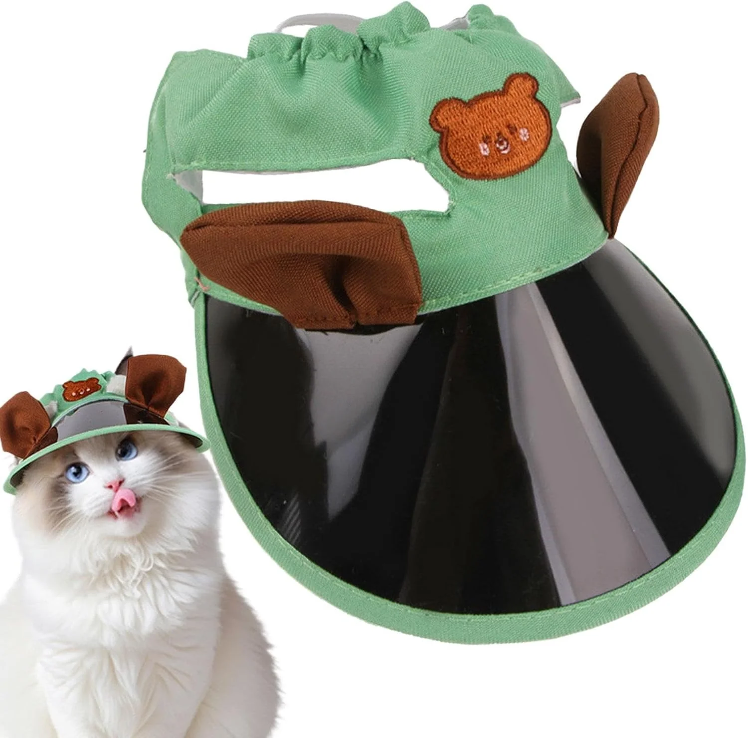 کلاه محافظ آفتاب سگ - کلاه گربه، کلاه محافظ آفتاب حیوانات خانگی کلاه ورزشی مسافرتی قابل تنظیم نقاب آفتابگیر برای توله سگ کوچک