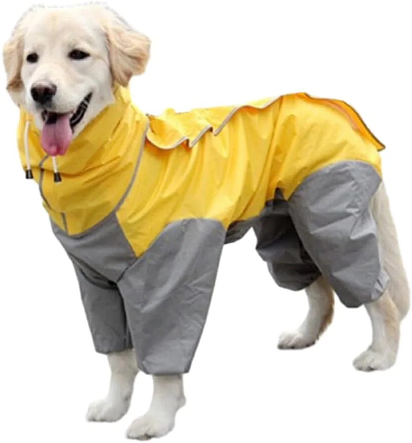 بارانی سگ ضد آب و ضد باد، کت جامپسوت بازتابنده لباس بهاره/تابستانی برای فضای باز کوهستانی، زرد، سایز 14 بارانی سگ ضد آب و ضد باد، کت جامپسوت بازتابنده لباس بهاره/تابستانی برای فضای باز کوهستانی، زرد، سایز 14