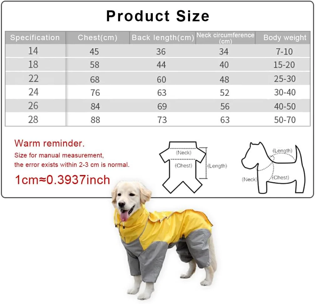 بارانی سگ ضد آب و ضد باد، کت جامپسوت بازتابنده لباس بهاره/تابستانی برای فضای باز کوهستانی، زرد، سایز 14