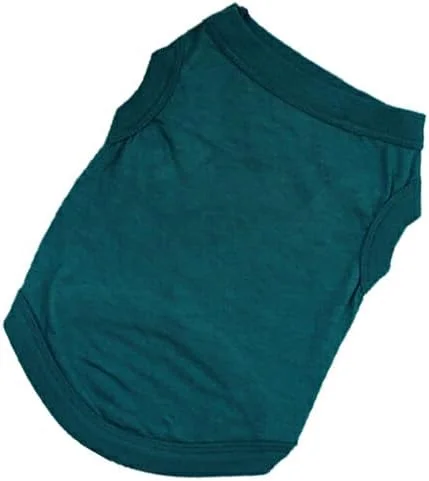 لباس سگ، لوازم حیوانات خانگی کوچک، لباس تنفسی بهاره و تابستانی، جلیقه سگ با استایل ساده، پیراهن حیوانات خانگی در سایزهای مختلف، سبز تیره، M