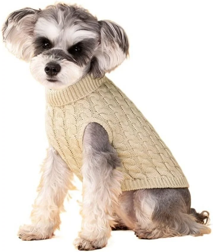 ژاکت بافتنی سگ، ژاکت تدی پشمی، جلیقه زمستانی راحت حیوانات خانگی، پلیور بافتنی نرم گربه (S، خاکی) ژاکت بافتنی سگ، ژاکت تدی پشمی، جلیقه زمستانی راحت حیوانات خانگی، پلیور بافتنی نرم گربه (S، خاکی)