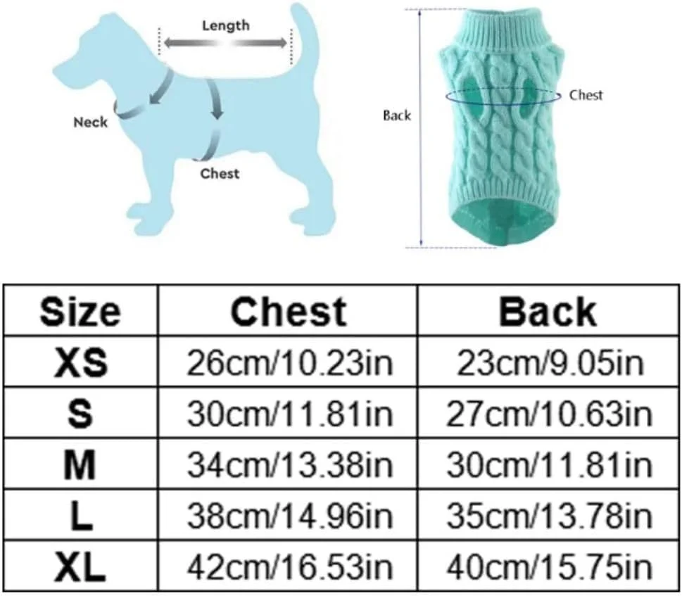 ژاکت بافتنی سگ، ژاکت تدی پشمی، جلیقه زمستانی راحت حیوانات خانگی، پلیور بافتنی نرم گربه (S، خاکی)