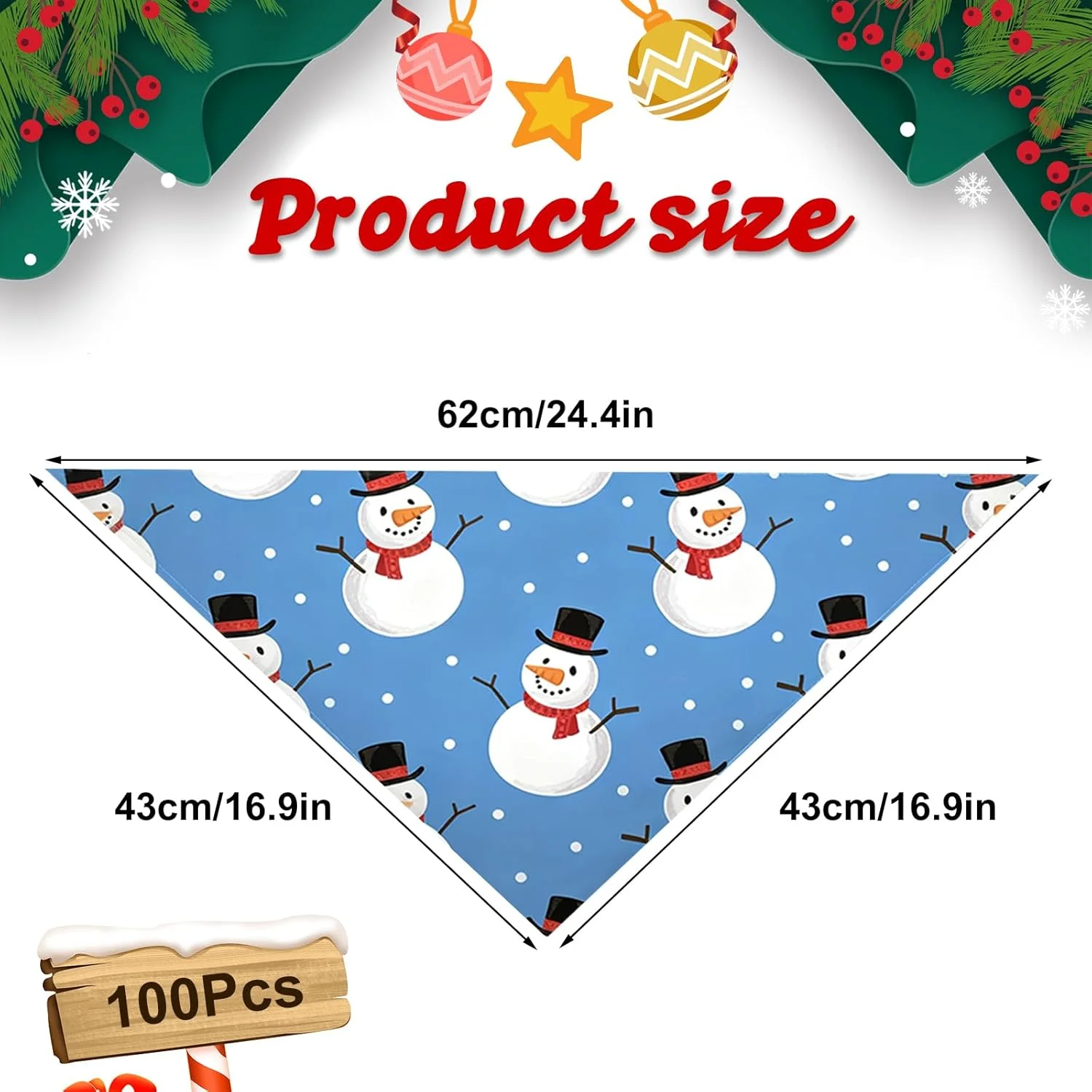 سوراکی ۱۰۰ عدد دستمال گردن سگ کریسمس عمده، دستمال گردن مثلثی سگ با طرح های کریسمس، قابل شستشو، لوازم جانبی تزئینی لباس گربه و سگ