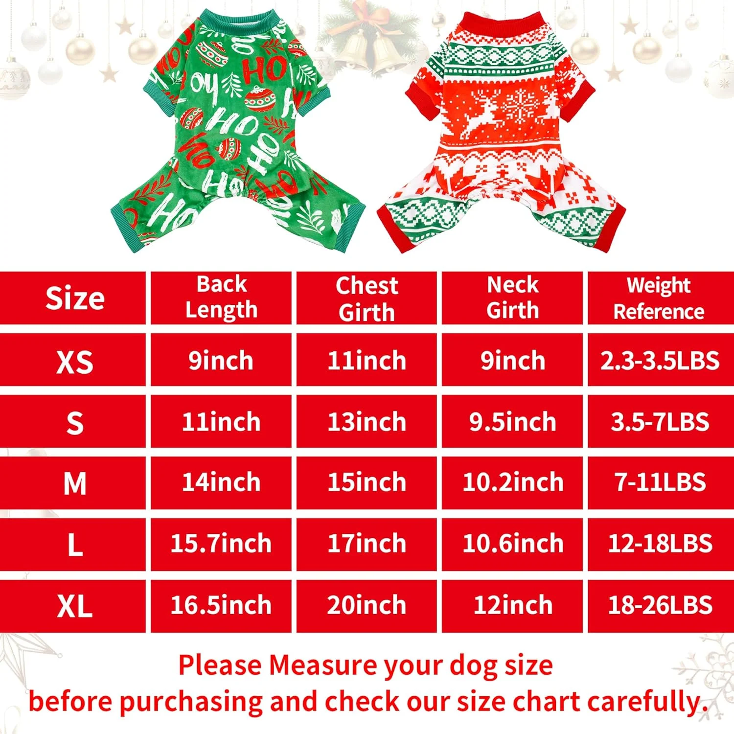 ست لباس خواب سگ کریسمس، شامل 2 عدد لباس خواب سگ با طرح دانه برف و گوزن شمالی، مناسب برای سگ های خیلی کوچک، لباس های یکسره توله سگ، لباس راحتی حیوانات خانگی، لباس پسرانه و دخترانه، سایز XS