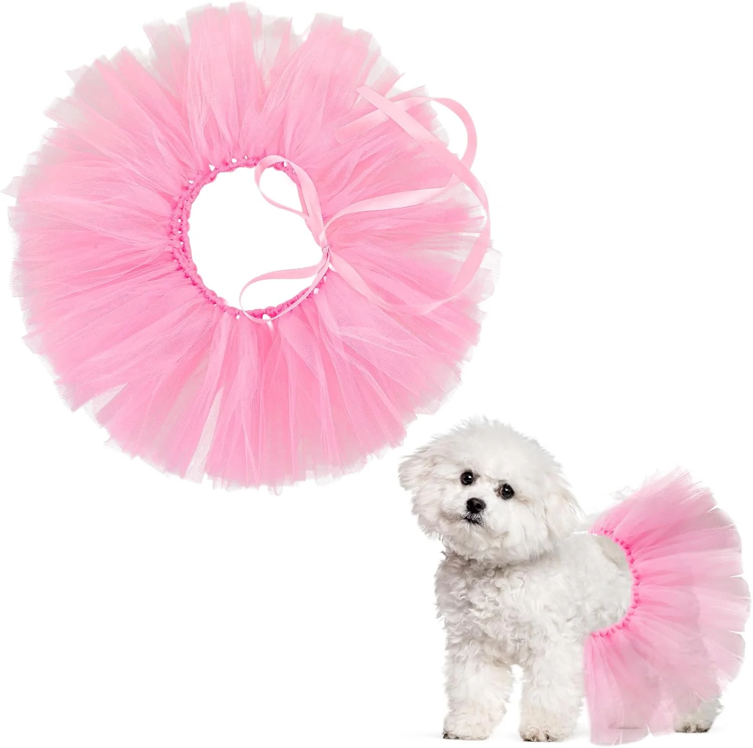 دامن توتو سگ، دامن توری صورتی برای سگ ها، لباس های زیبا برای سگ، دامن سگ، لباس توله سگ، لباس پرنسس سگ، لوازم جانبی عکس مهمانی عروسی