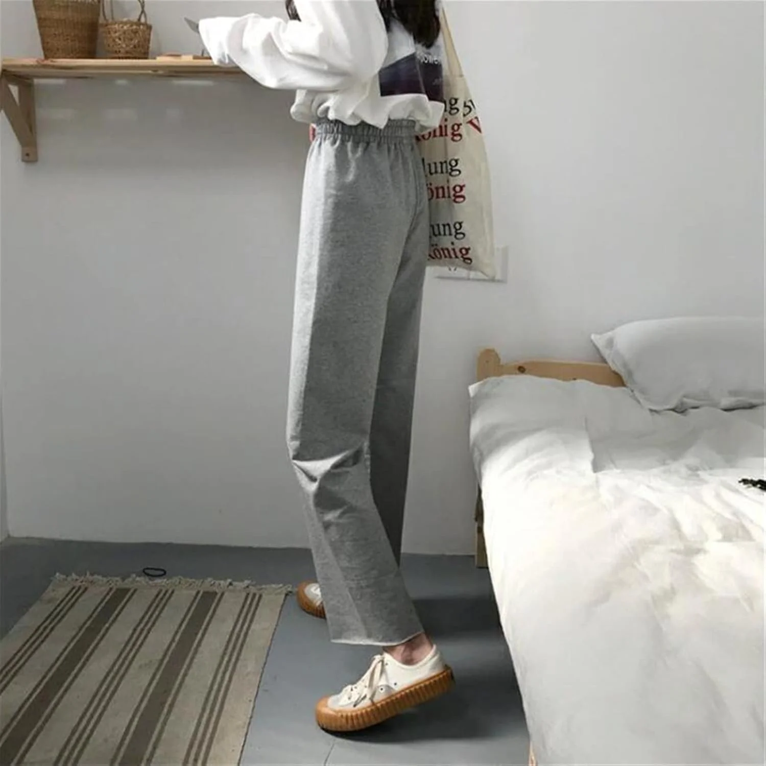 شلوار زنانه تِدنیدز، شلوار غیر رسمی زنانه، لباس خیابانی تابستانی، نرم، مناسب با همه، کمر بلند، گشاد و راحت (Hortel,L)