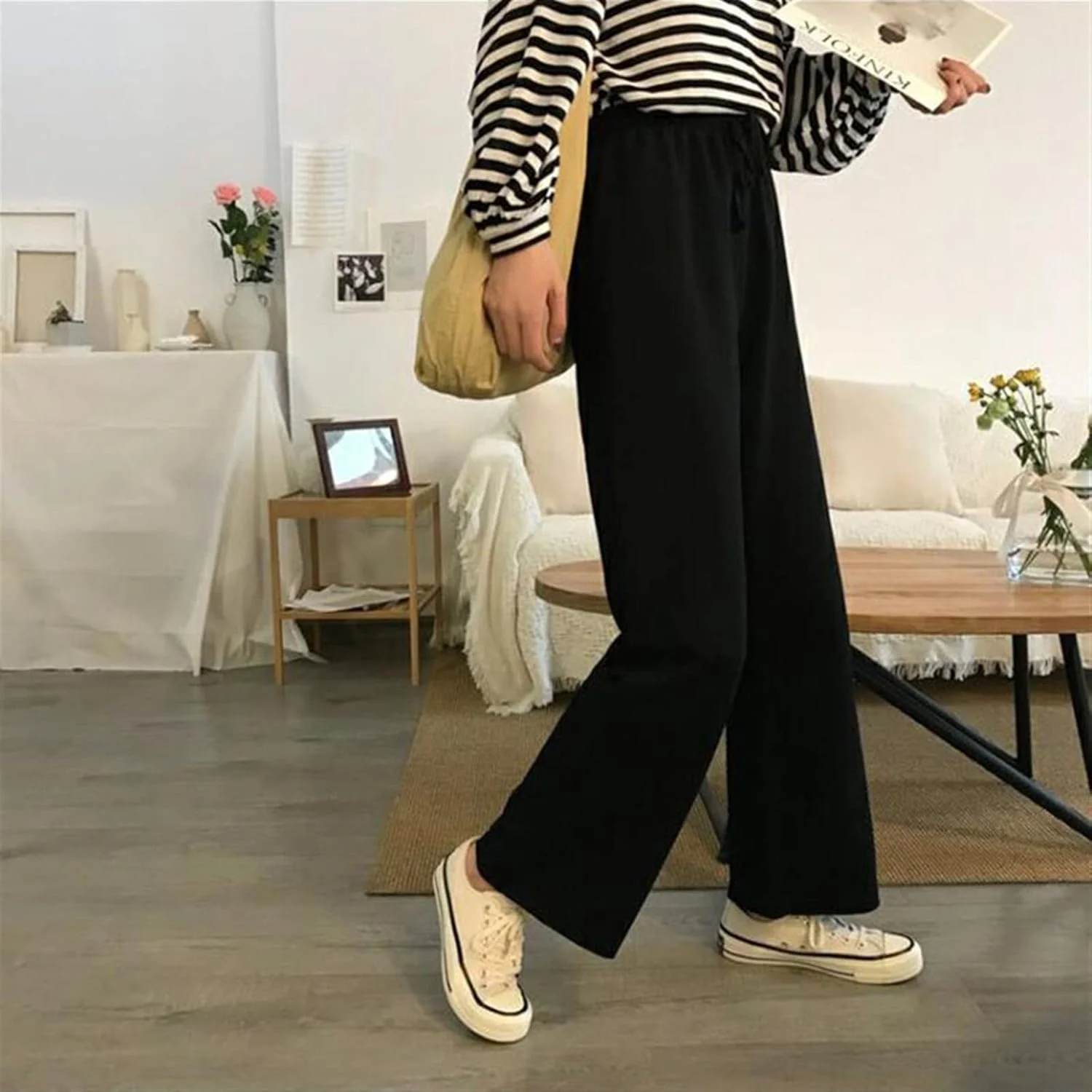 شلوار زنانه تِدنیدز، شلوار راحتی زنانه، لباس خیابانی محبوب تابستانی، نرم، مناسب با همه، کمر بلند، گشاد و راحت (Hortel,S)