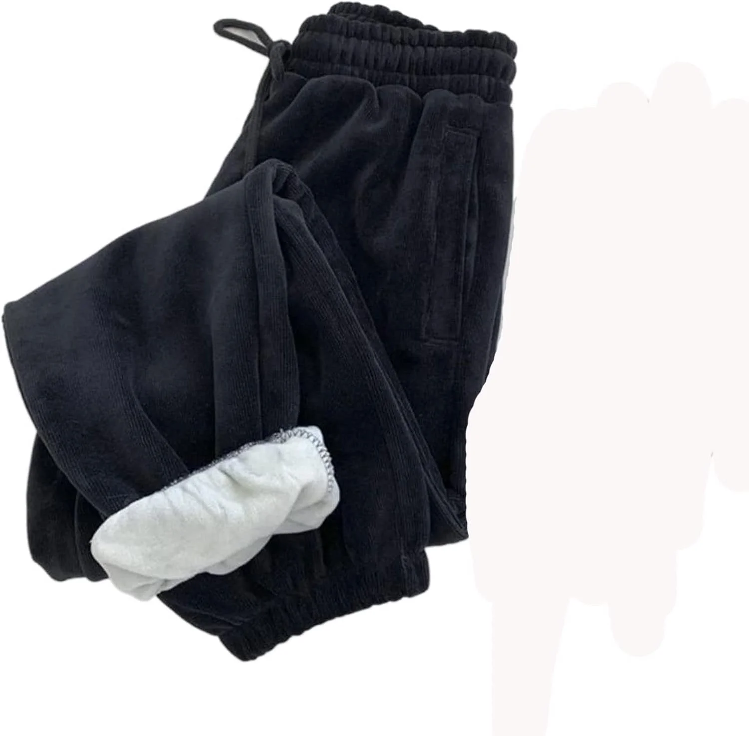 شلوار زنانه تِدنیدز، شلوار پشمی ضخیم پاچه گشاد بنفش، شلوار گرم فصلی غیر رسمی، شلوار پشمی، کمر بلند، شلوار راسته گشاد زنانه (Hortel,4XL(88-100KG))