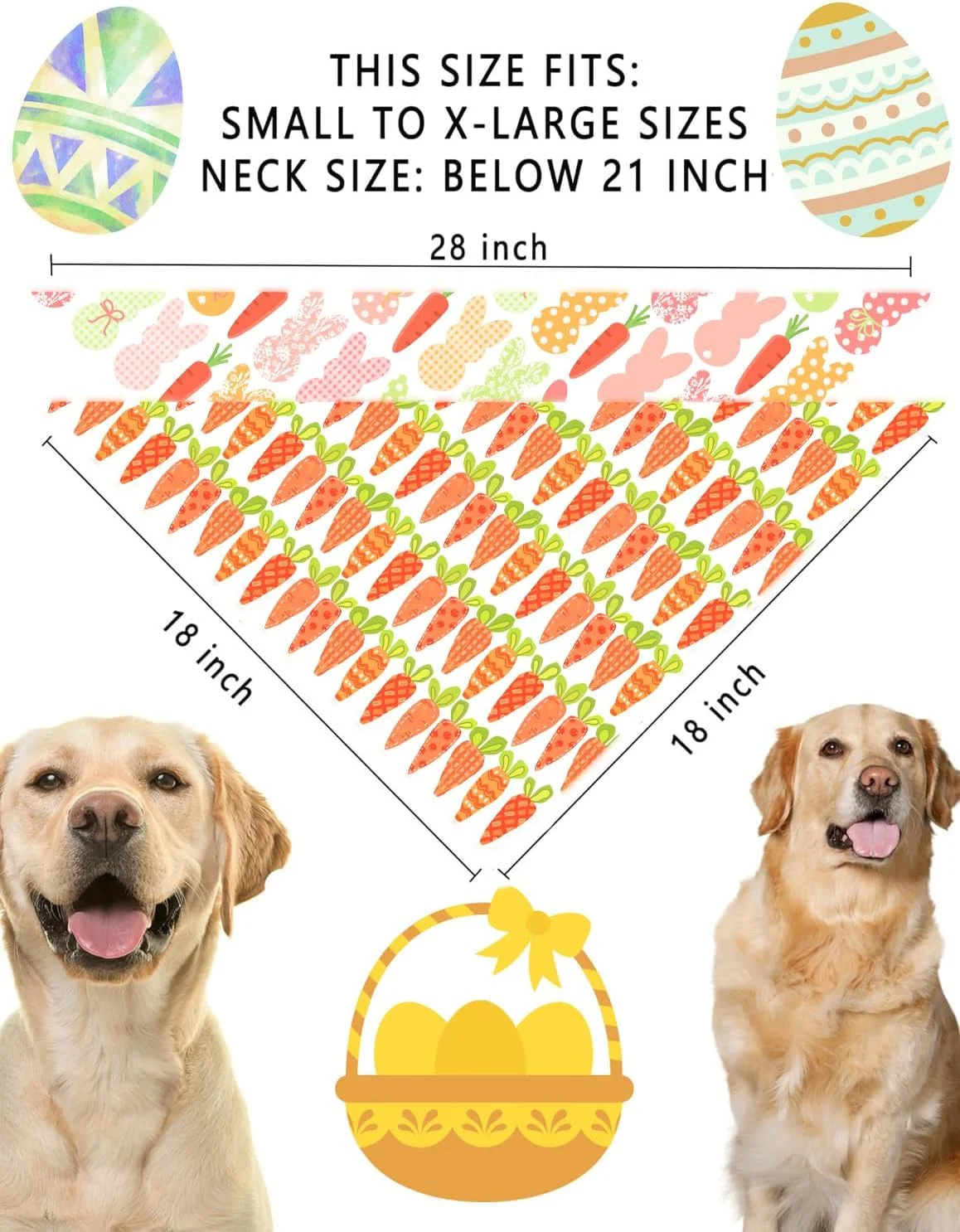 دو عدد دستمال گردن سگ با طرح عید پاک، شال گردن سگ با طرح خرگوش و هویج برای سگ های دختر و پسر، دستمال گردن قابل تنظیم برای حیوانات خانگی، دستمال گردن دو طرفه برای سگ های کوچک، متوسط و بزرگ دو عدد دستمال گردن سگ با طرح عید پاک، شال گردن سگ با طرح خرگوش و هویج برای سگ های دختر و پسر، دستمال گردن قابل تنظیم برای حیوانات خانگی، دستمال گردن دو طرفه برای سگ های کوچک، متوسط و بزرگ