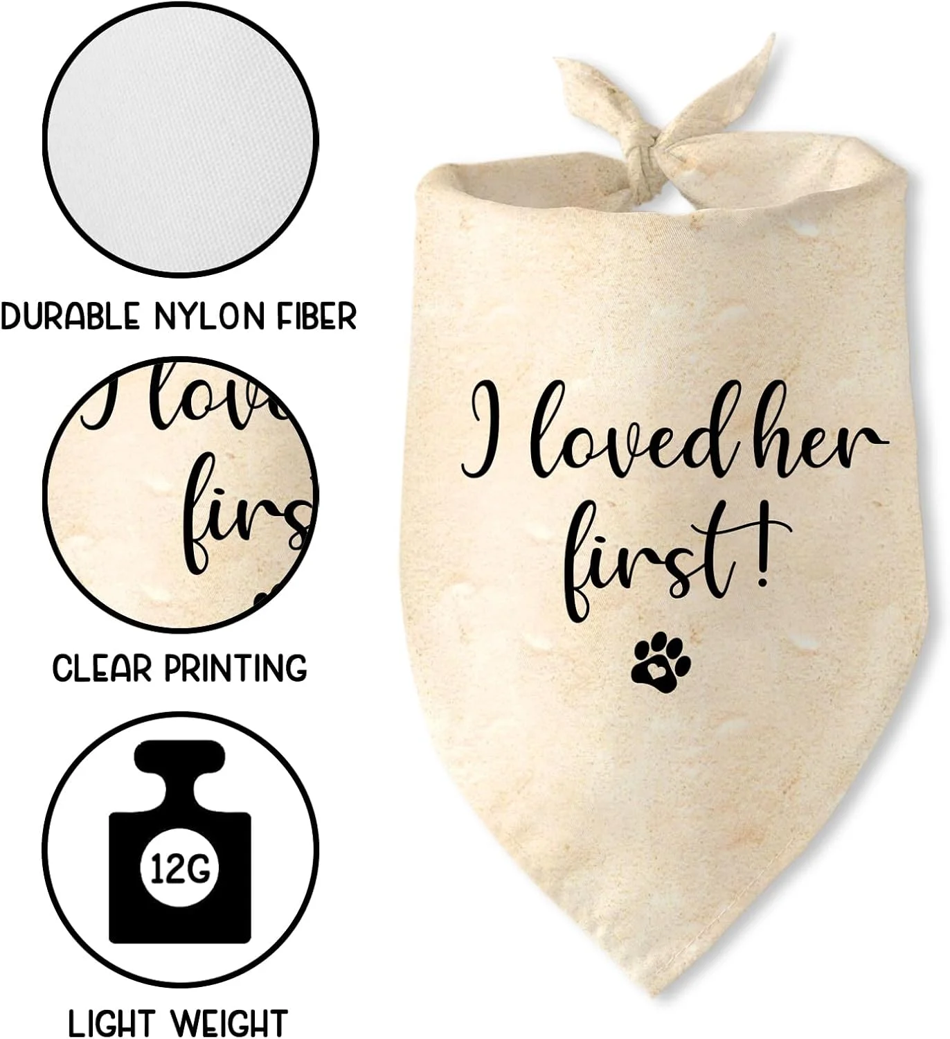 هدیه نامزدی، من اول عاشقش شدم! دستمال گردن سگ، شال حیوانات خانگی، اکسسوری حیوانات خانگی برای دوستداران سگ، هدیه صاحب سگ، دکوراسیون جشن نامزدی و عروسی