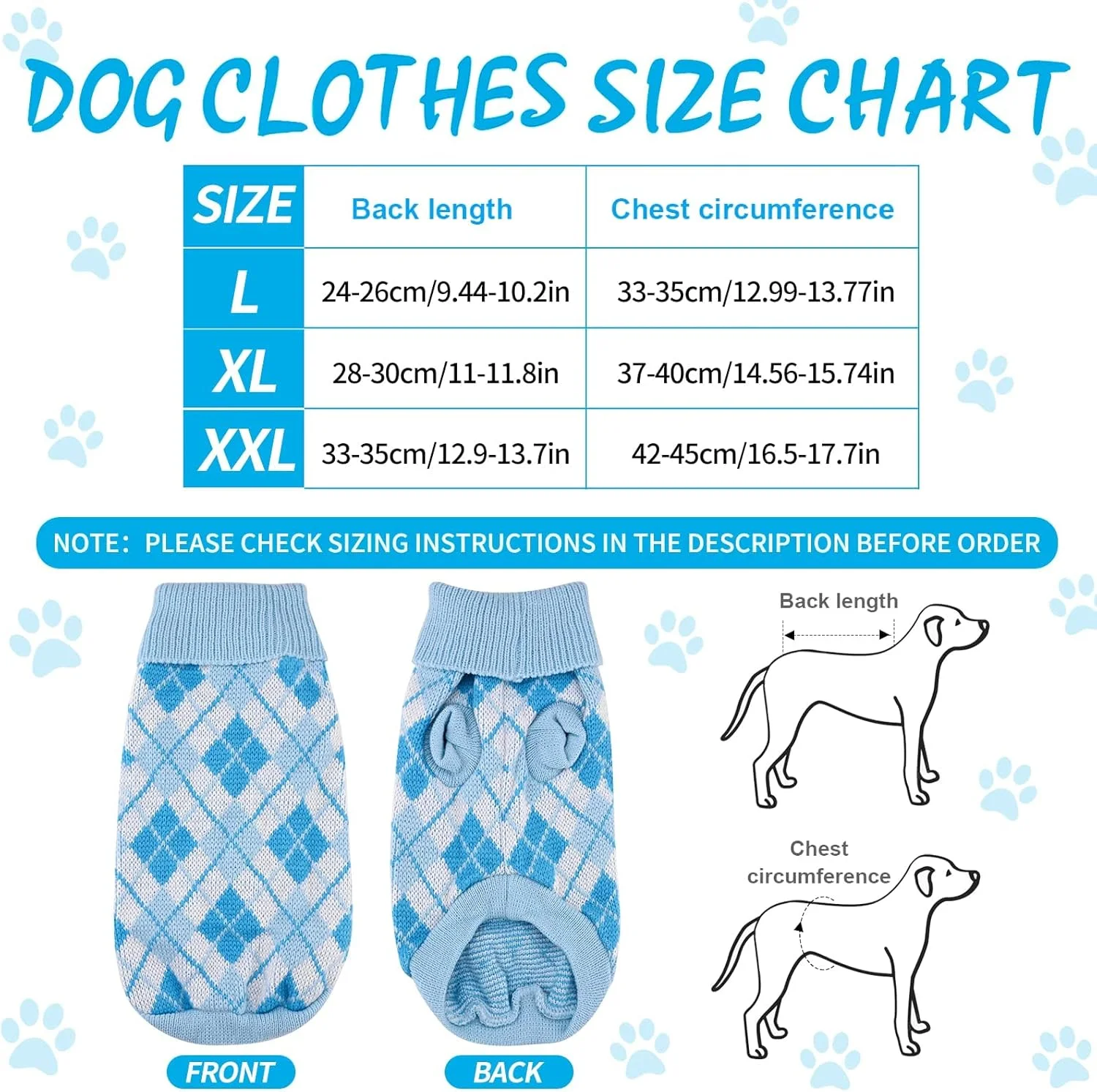 ژاکت بافتنی سگ Excefore، لباس گرم زمستانی توله سگ، طرح بافت لباس حیوانات خانگی، پوشیدن و درآوردن آسان، لباس بافتنی زمستانی راحت سگ (XL)
