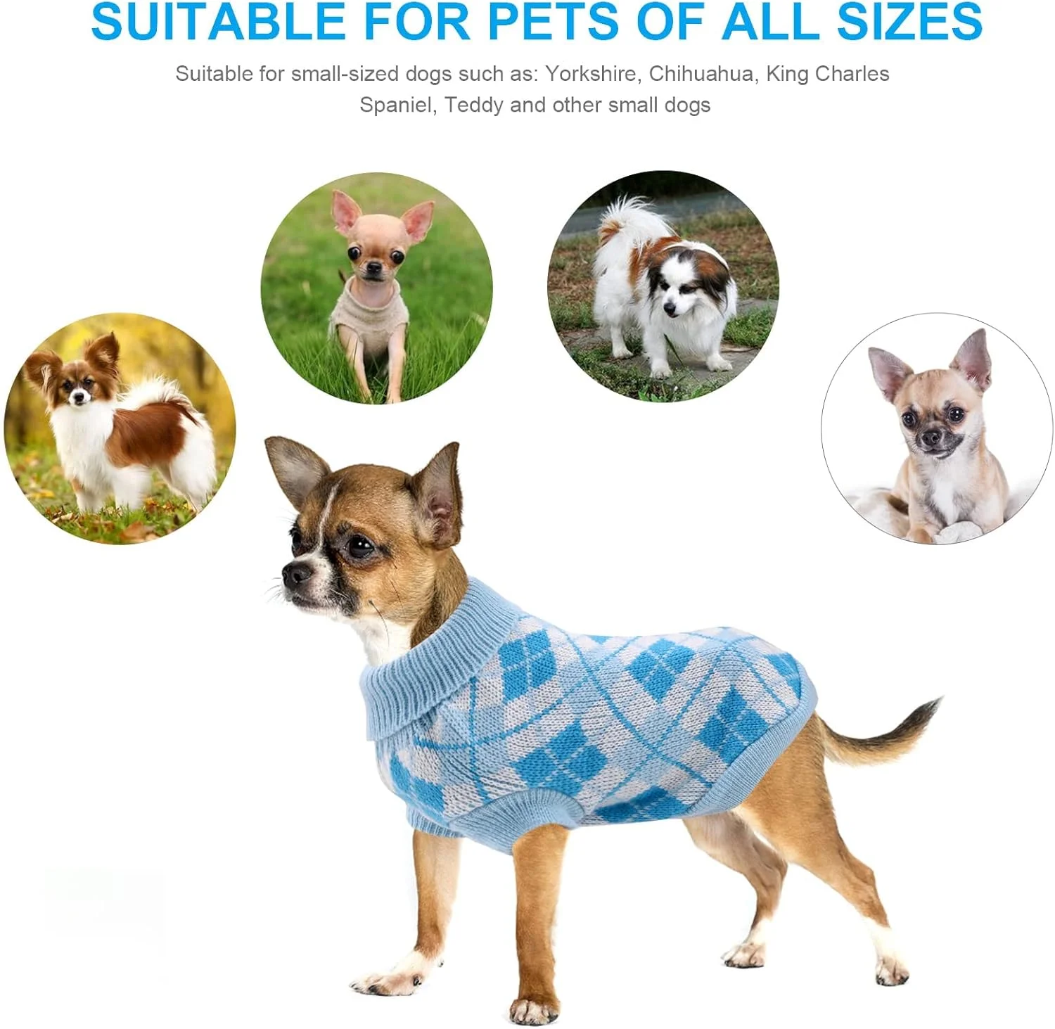 ژاکت بافتنی سگ Excefore، لباس گرم زمستانی توله سگ، طرح بافت لباس حیوانات خانگی، پوشیدن و درآوردن آسان، لباس بافتنی زمستانی راحت سگ (XL)