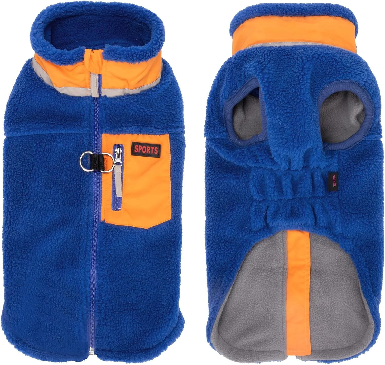 کت گرم سگ FEimaX، ژاکت پشمی زمستانی ضد باد حیوانات خانگی با حلقه D، لباس سگ، ژاکت توله سگ برای سگ های کوچک و متوسط کت گرم سگ FEimaX، ژاکت پشمی زمستانی ضد باد حیوانات خانگی با حلقه D، لباس سگ، ژاکت توله سگ برای سگ های کوچک و متوسط