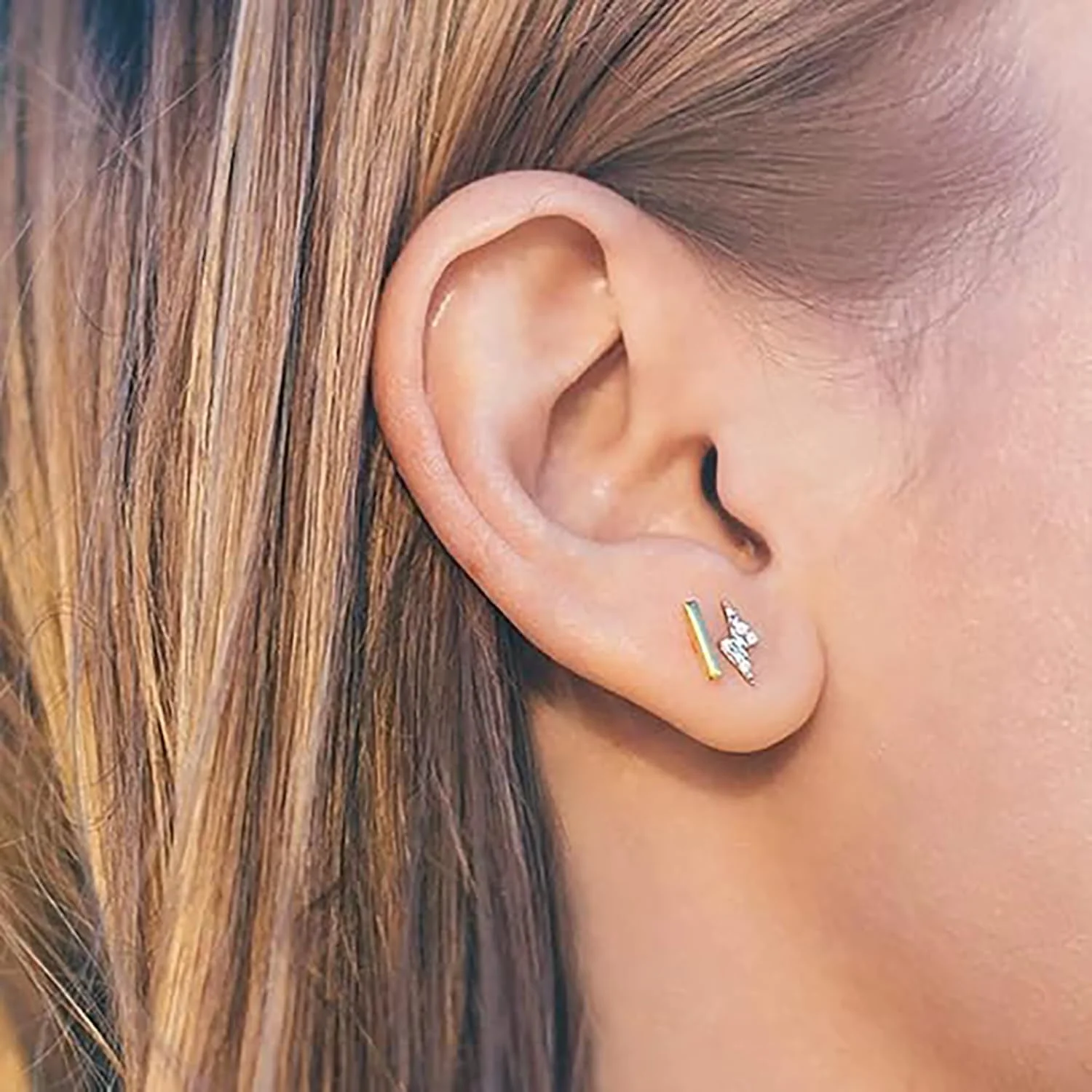 گوشواره های نقره استرلینگ با روکش طلای 14 عیار، گوشواره های میخی مستطیلی کوچک و ظریف مینیمالیستی زیرکونیا مکعبی ضد حساسیت برای زنان و دختران، مناسب استفاده روزمره و مجلسی، ست جواهرات کوچک گوشواره های نقره استرلینگ با روکش طلای 14 عیار، گوشواره های میخی مستطیلی کوچک و ظریف مینیمالیستی زیرکونیا مکعبی ضد حساسیت برای زنان و دختران، مناسب استفاده روزمره و مجلسی، ست جواهرات کوچک