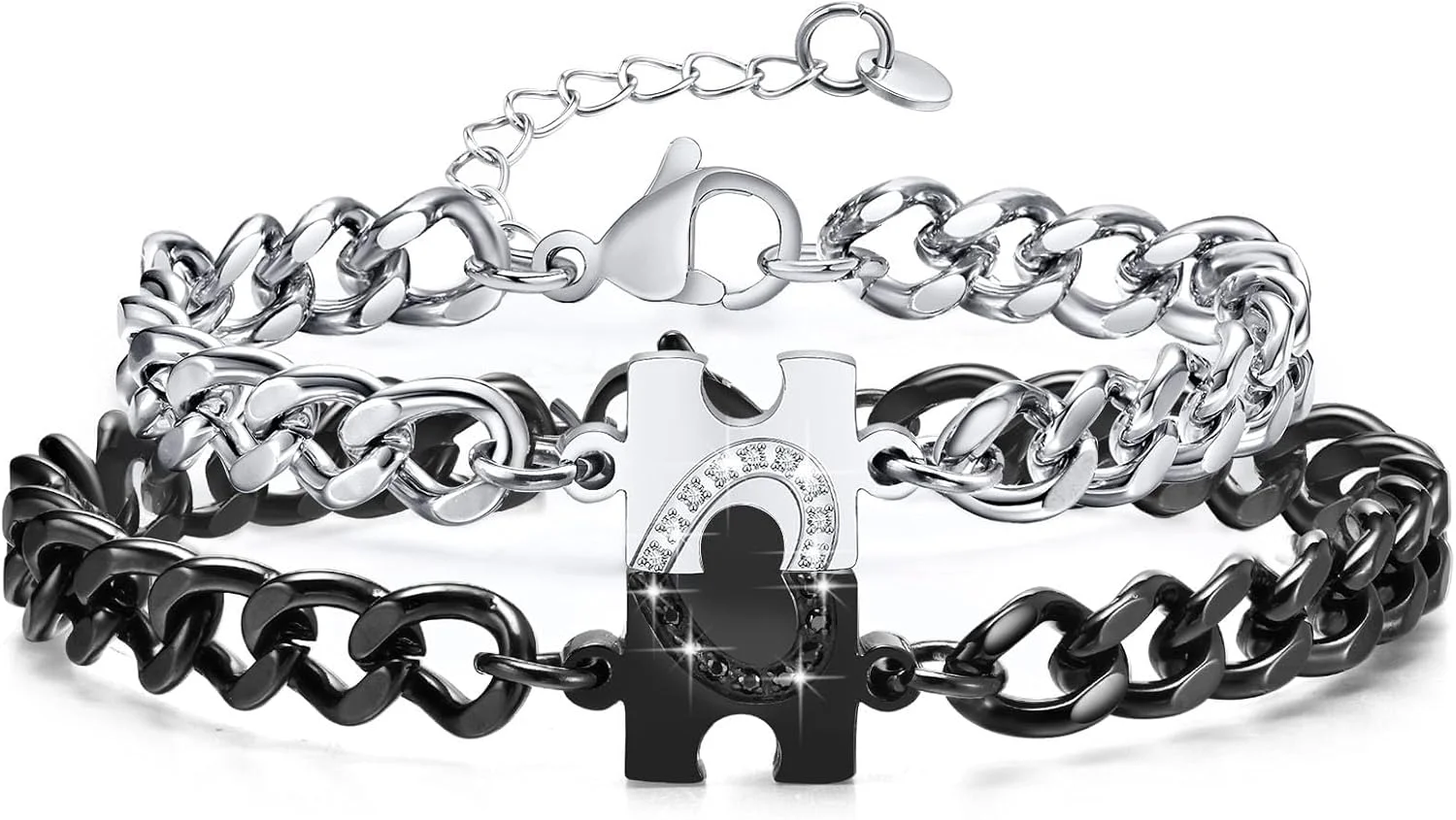 ست دستبند استیل قلب برای زوج ها - مناسب برای دوستان صمیمی و هدیه روز عشق