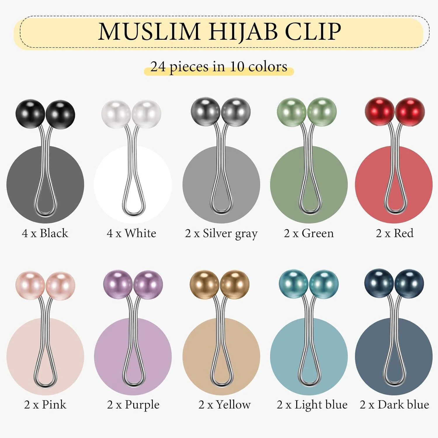 سنجاق حجاب، ست 24 عددی سنجاق سینه مروارید مصنوعی، با قفل ایمن، گیره های ژاکت به سبک قدیمی برای زنان و دختران، جواهرات بافتنی، مجموعه سنجاق تزئینی چند منظوره سنجاق حجاب، ست 24 عددی سنجاق سینه مروارید مصنوعی، با قفل ایمن، گیره های ژاکت به سبک قدیمی برای زنان و دختران، جواهرات بافتنی، مجموعه سنجاق تزئینی چند منظوره