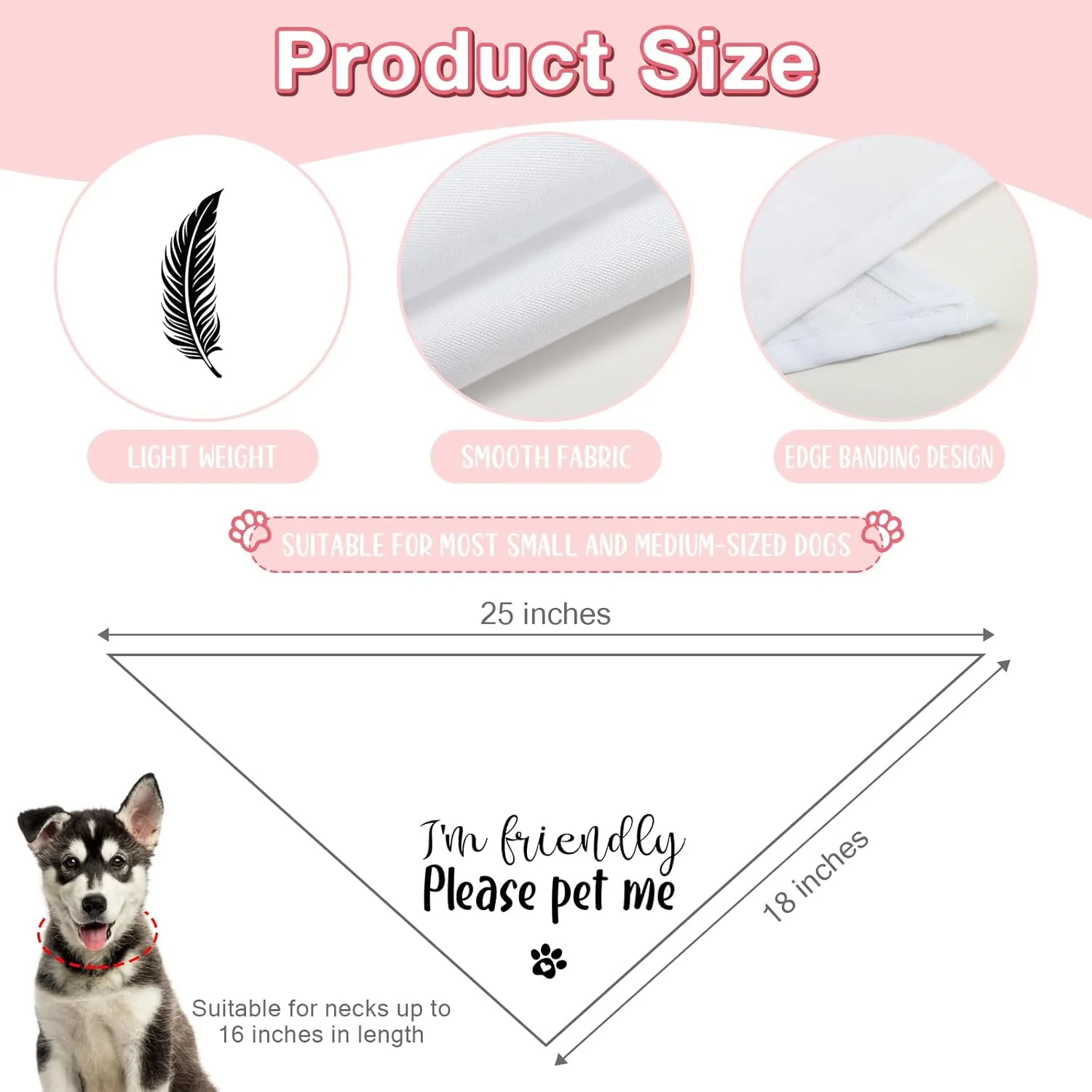 دستمال گردن سگ طرح "من مهربان هستم، لطفا نوازشم کن"، هدیه برای صاحب جدید، روسری مثلثی سگ، لوازم جانبی، تزئینات خنده دار تولد، وسایل عکس برداری برای سگ ها و گربه های کوچک، متوسط و بزرگ دستمال گردن سگ طرح "من مهربان هستم، لطفا نوازشم کن"، هدیه برای صاحب جدید، روسری مثلثی سگ، لوازم جانبی، تزئینات خنده دار تولد، وسایل عکس برداری برای سگ ها و گربه های کوچک، متوسط و بزرگ