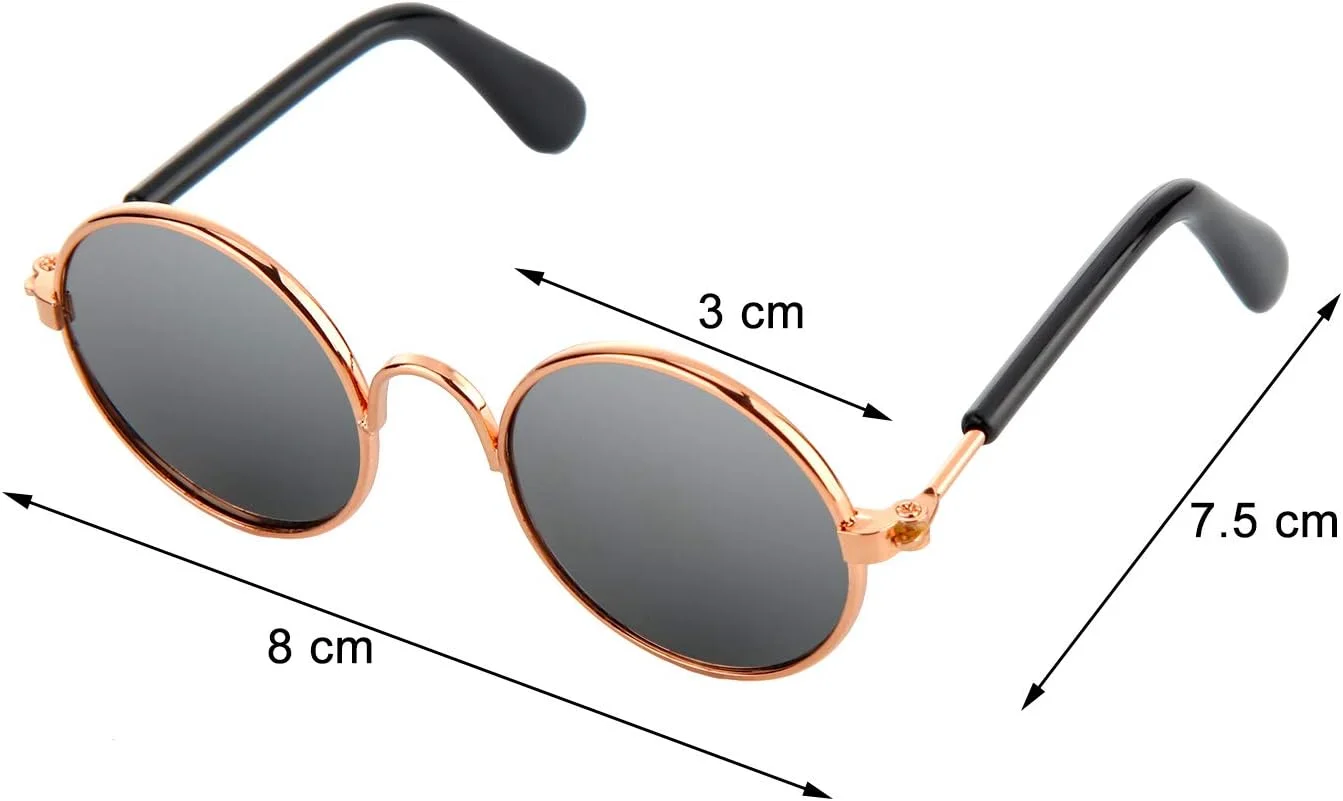 فریندا 10 عدد عینک آفتابی گربه سگ، عینک خنده دار حیوانات خانگی، فلزی گرد، کلاسیک یکپارچهسازی با سیستمعامل، سگ هیپی، لوازم جانبی عکس مهمانی، لباس مهمانی (رنگ های مختلف)