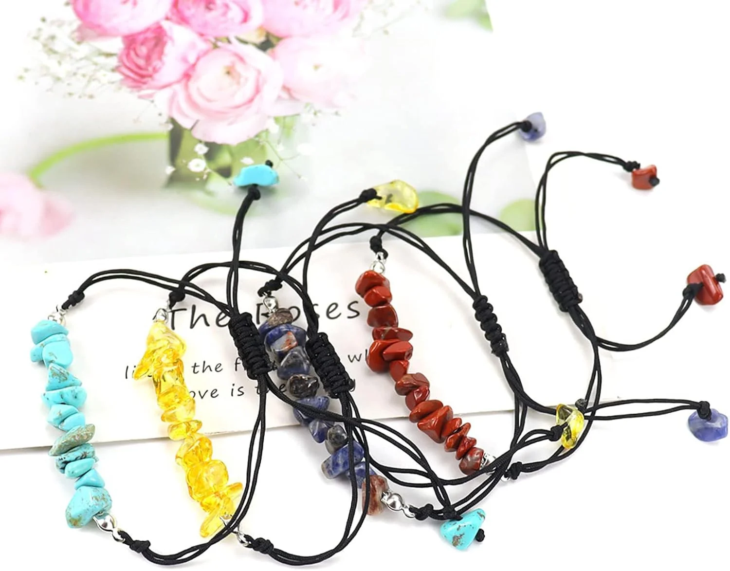 ست دستبند مهره ای سنگی 12 عددی کاست ویو - دست ساز، مناسب برای ریلکسیشن، یوگا و جواهرات درمانی، مهره های نامنظم برای شفابخشی ست دستبند مهره ای سنگی 12 عددی کاست ویو - دست ساز، مناسب برای ریلکسیشن، یوگا و جواهرات درمانی، مهره های نامنظم برای شفابخشی