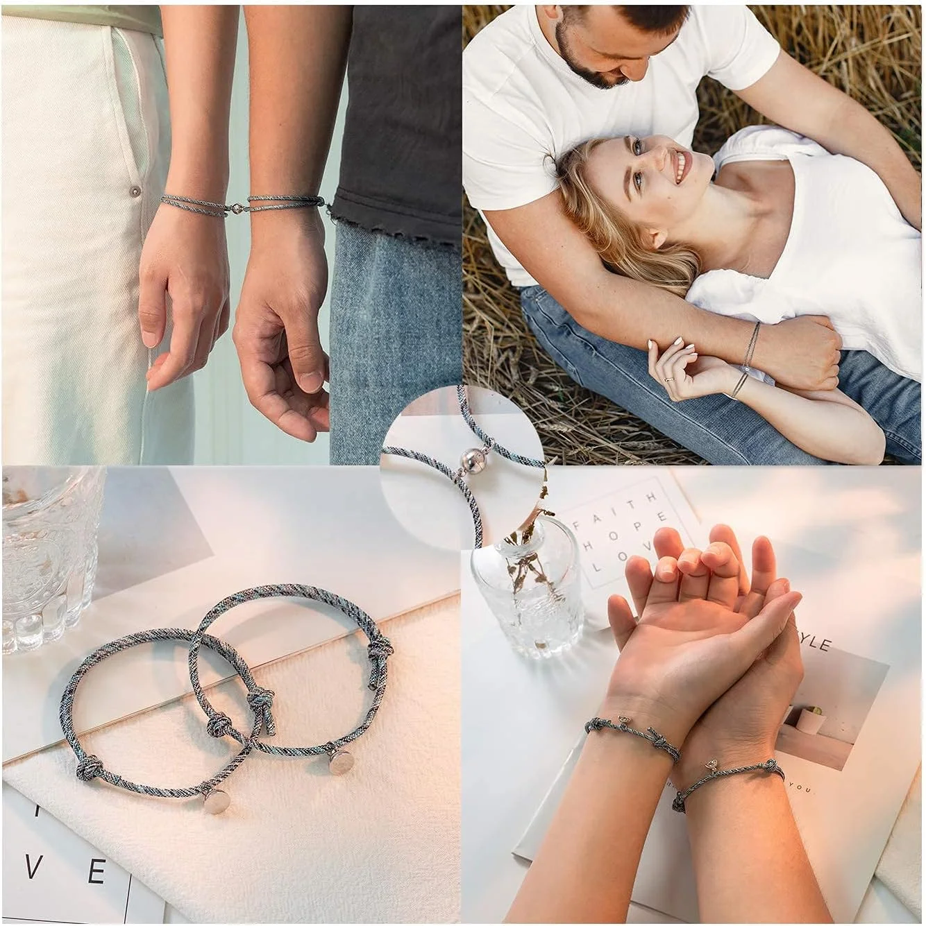 ست دستبند مغناطیسی KASTWAVE، ست دستبند جواهرات زوج، هدیه فارغ التحصیلی دستبند، برای زوج بهترین دوست مردان، زنان، روز ولنتاین، نامزدی، روز شکرگزاری، عروسی (خاکستری و آبی) ست دستبند مغناطیسی KASTWAVE، ست دستبند جواهرات زوج، هدیه فارغ التحصیلی دستبند، برای زوج بهترین دوست مردان، زنان، روز ولنتاین، نامزدی، روز شکرگزاری، عروسی (خاکستری و آبی)