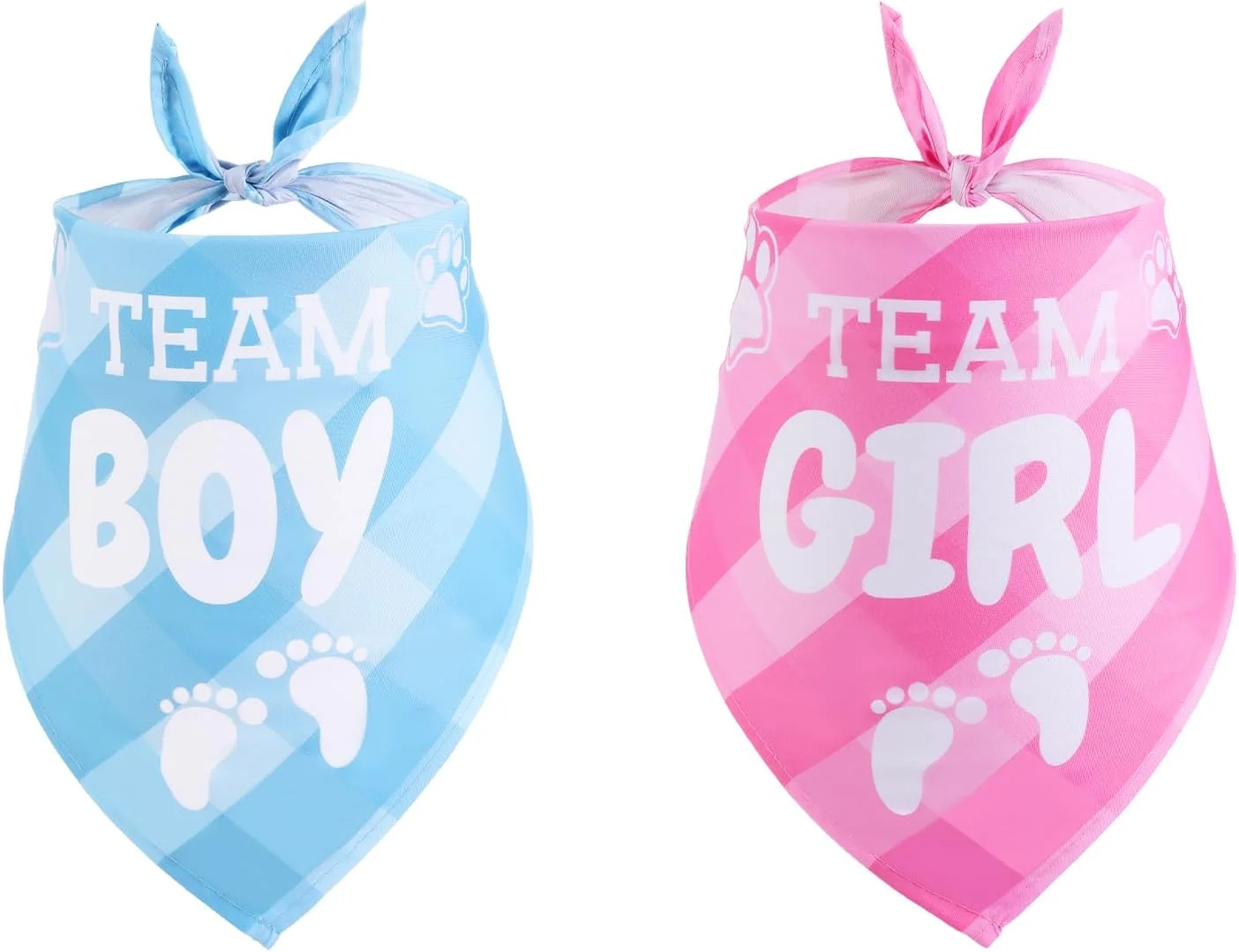 دستمال گردن سگ برای جشن تعیین جنسیت نوزاد، 2 عدد دستمال گردن سگ طرح تیم دختر تیم پسر، دستمال گردن سگ خواهر یا برادر بزرگتر، دستمال گردن سگ برای اعلام تولد نوزاد، اکسسوری شال گردن حیوانات خانگی برای هدیه به دوستداران سگ
