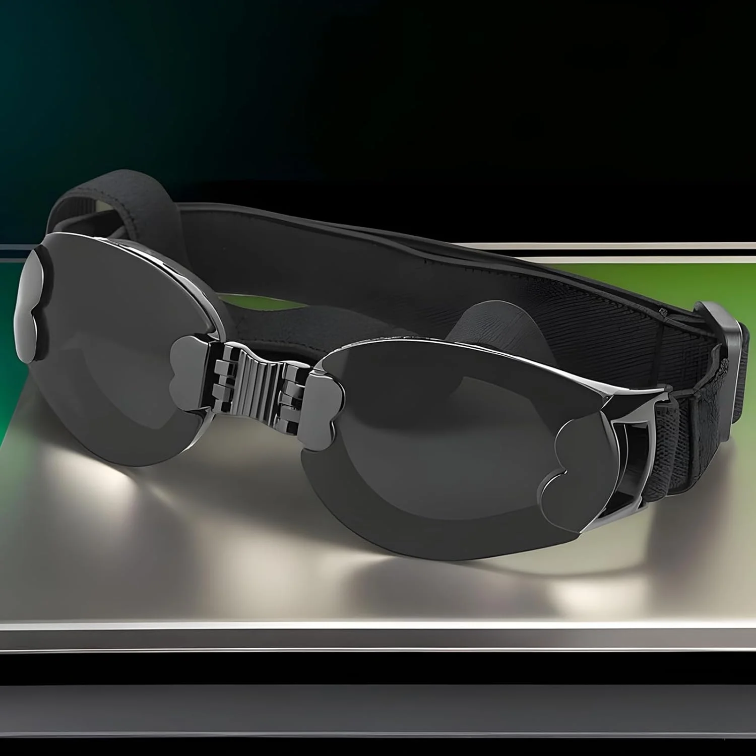 عینک آفتابی سگ نژاد متوسط | عینک محافظت از اشعه ماوراء بنفش حیوانات خانگی | سایه ضد تابش سگ با بند قابل تنظیم برای پیاده روی، اسکی فلات و ساحل دریا