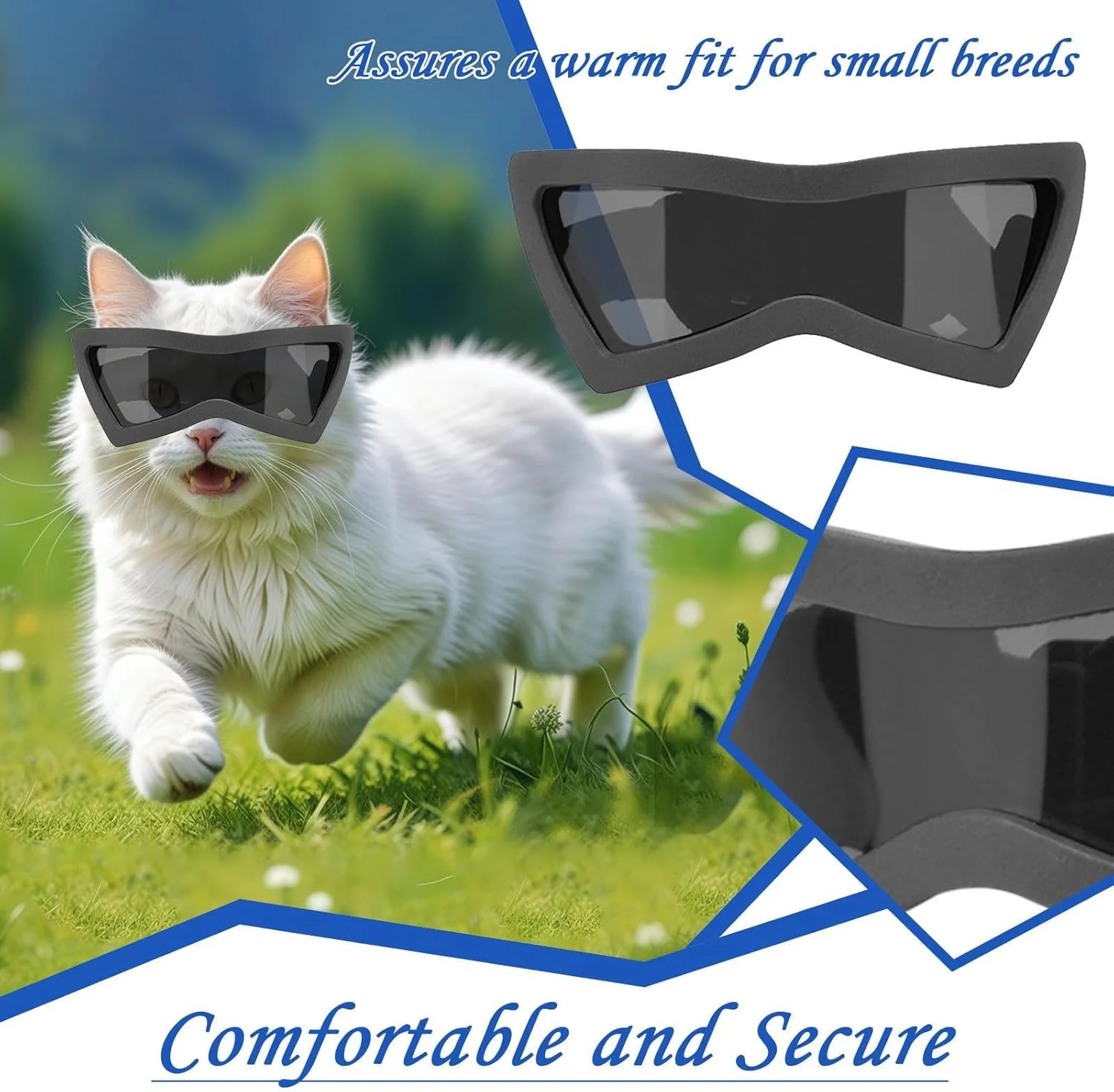 عینک آفتابی سگ نژاد کوچک، عینک آفتابی ضد باد توله سگ - عینک گربه محافظت در برابر اشعه ماوراء بنفش و ضد گرد و غبار با بند قابل تنظیم برای محافظت از چشم در پیاده روی در فضای باز و موتور سواری توله سگ عینک آفتابی سگ نژاد کوچک، عینک آفتابی ضد باد توله سگ - عینک گربه محافظت در برابر اشعه ماوراء بنفش و ضد گرد و غبار با بند قابل تنظیم برای محافظت از چشم در پیاده روی در فضای باز و موتور سواری توله سگ