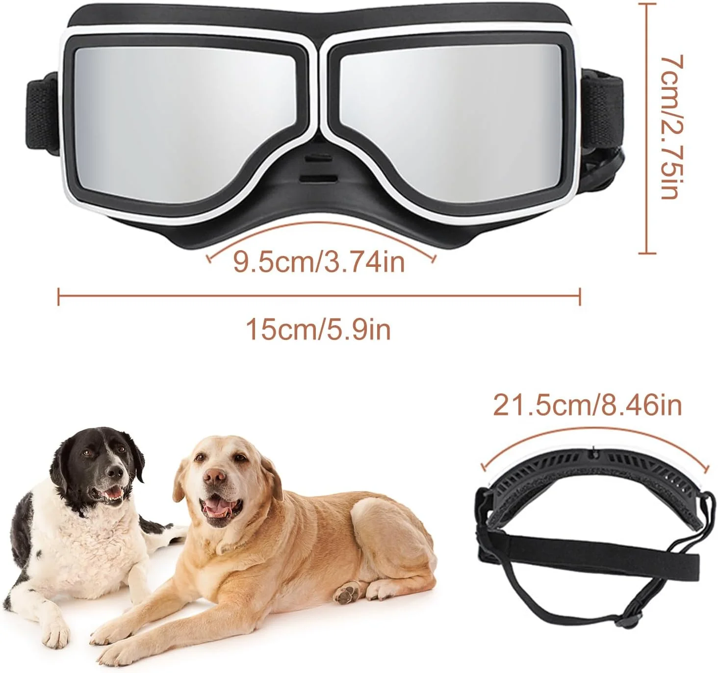عینک بزرگ سگ، عینک محافظ چشم حیوانات خانگی | عینک محافظ باد و مه برای حیوانات خانگی با بند قابل تنظیم برای سگ های متوسط و بزرگ عینک بزرگ سگ، عینک محافظ چشم حیوانات خانگی | عینک محافظ باد و مه برای حیوانات خانگی با بند قابل تنظیم برای سگ های متوسط و بزرگ