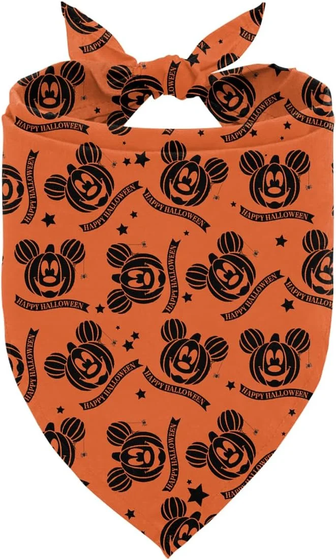 دستمال گردن حیوانات خانگی طرح هالووین، دستمال گردن سگ مثلثی راحت و قابل تنظیم با طرح کدو تنبل کارتونی و ستاره مناسب سگ های کوچک و متوسط ​​دختر و پسر