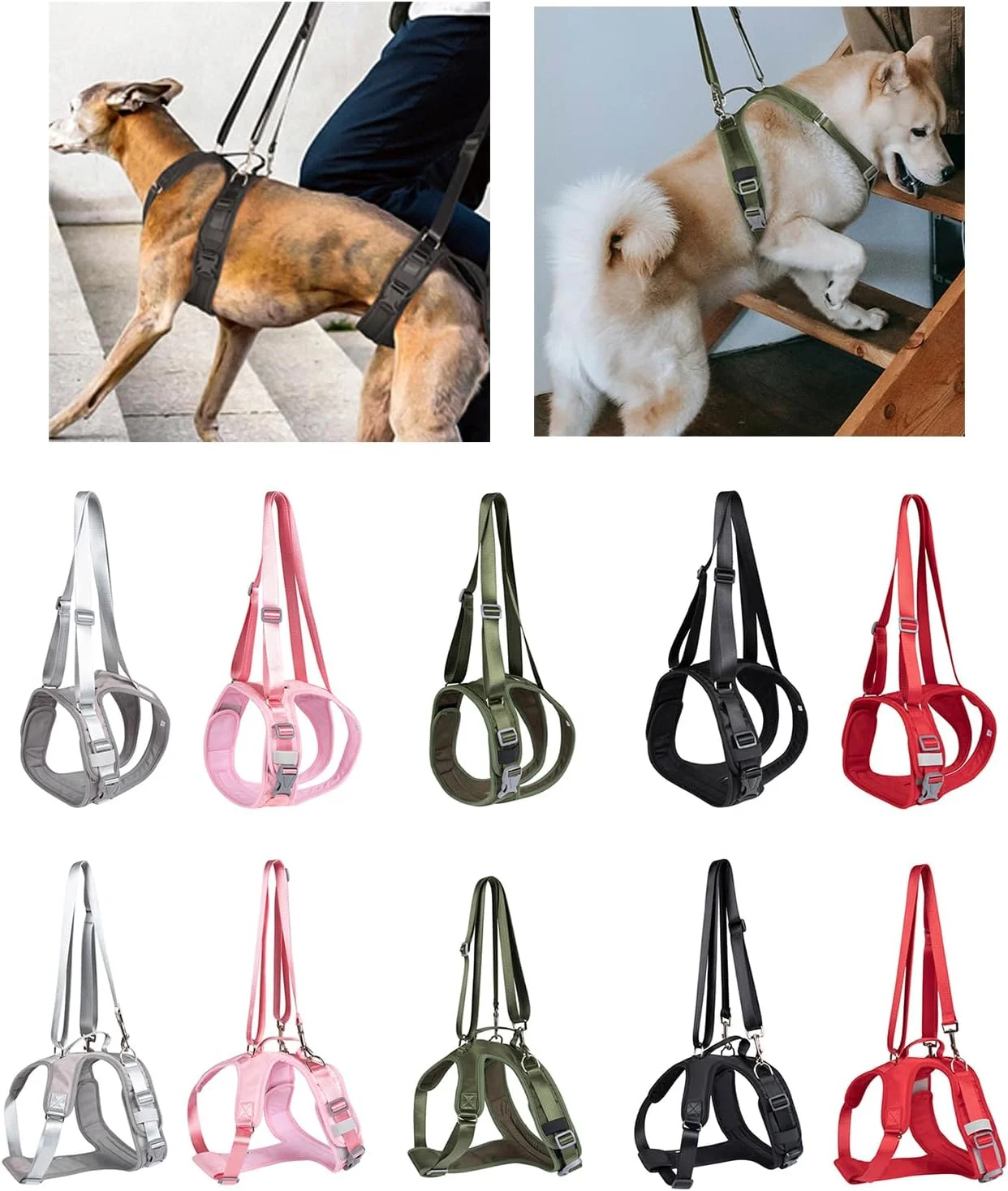 هارنس بالابر سگ برای سگ های بزرگ، اسلینگ برای پاهای جلویی و عقبی سگ، هارنس برای سگ های مسن، آسیب دیده و معلول