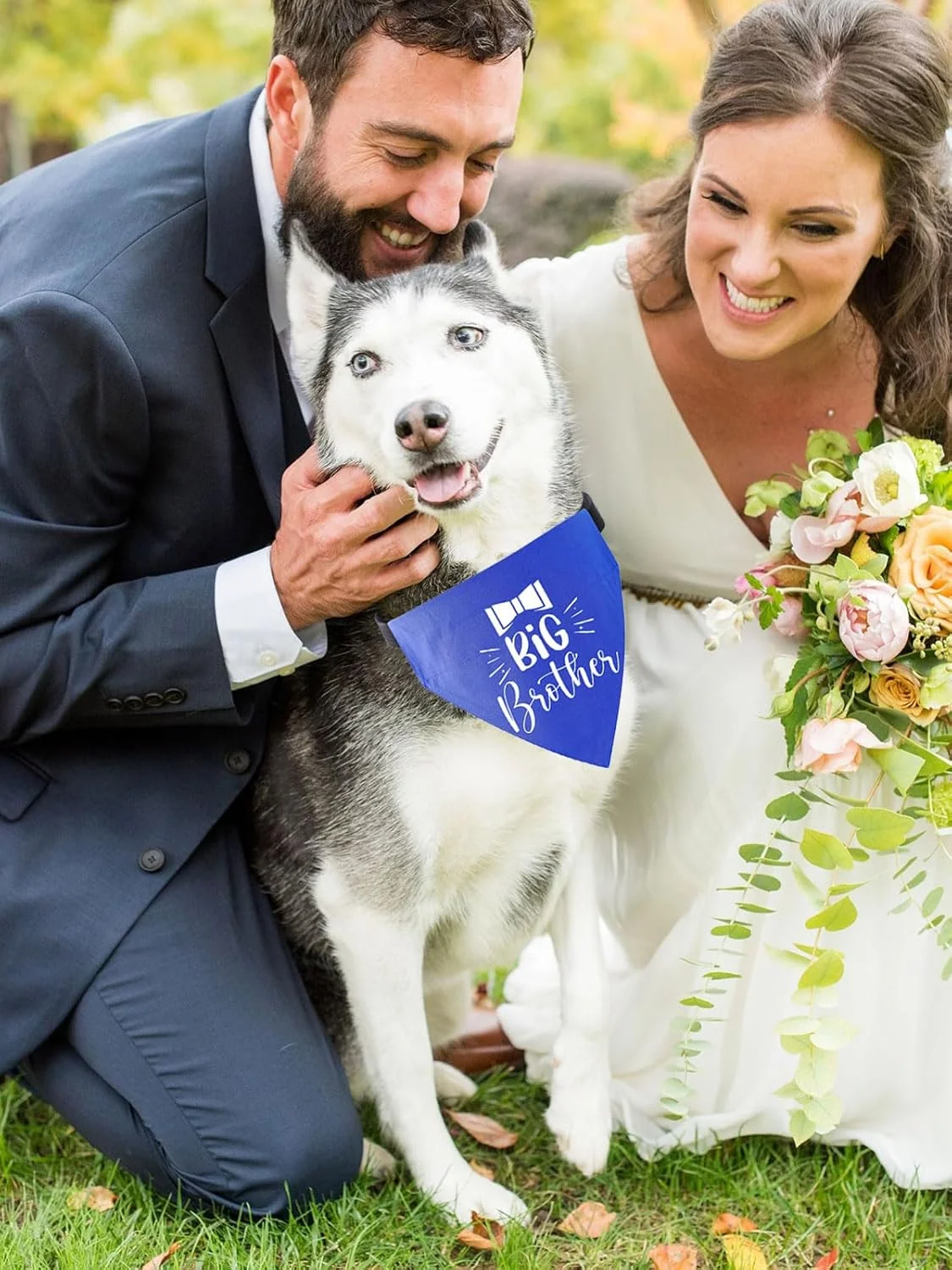 دستمال گردن سگ HDGDT طرح "برادر بزرگتر"، قابل تنظیم، سگک رهاسازی سریع، مشکی، بزرگ