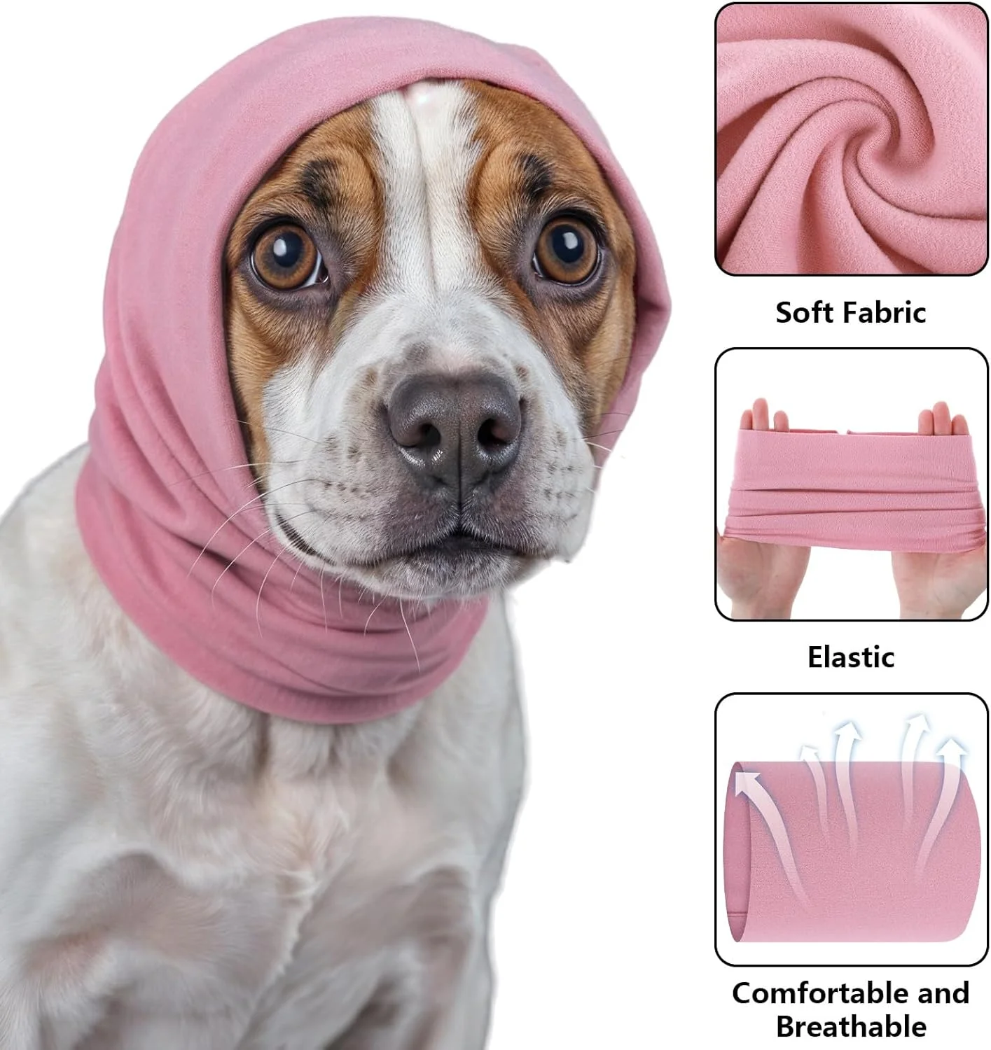 بسته 3 عددی محافظ گوش سگ Oruola، پوشش گوش، شال گردن سگ، محافظ گوش سگ برای زمستان، محافظت از صدا برای سگ ها، کلاه آرامش بخش سگ برای مراقبت، حمام کردن (L، مشکی + بنفش + صورتی)