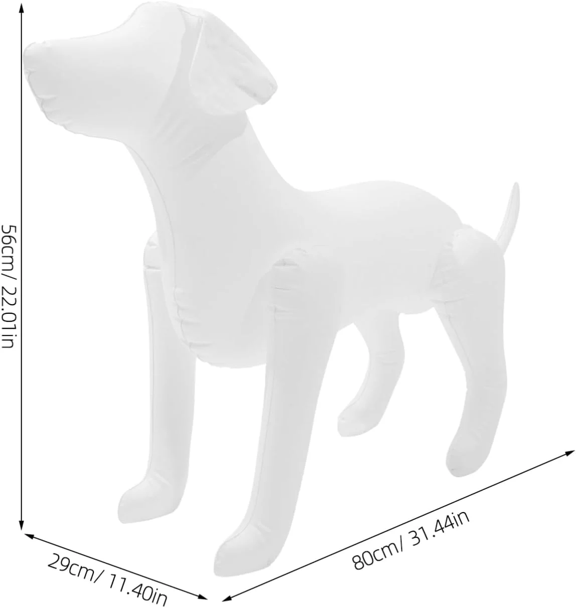 مانکن سگ Hemobllo، مدل ایستاده، استند نمایش بادی سگ برای لباس حیوانات خانگی، پت شاپ، سفید، 80 x 56 x 29 سانتی متر، PVC مانکن سگ Hemobllo، مدل ایستاده، استند نمایش بادی سگ برای لباس حیوانات خانگی، پت شاپ، سفید، 80 x 56 x 29 سانتی متر، PVC