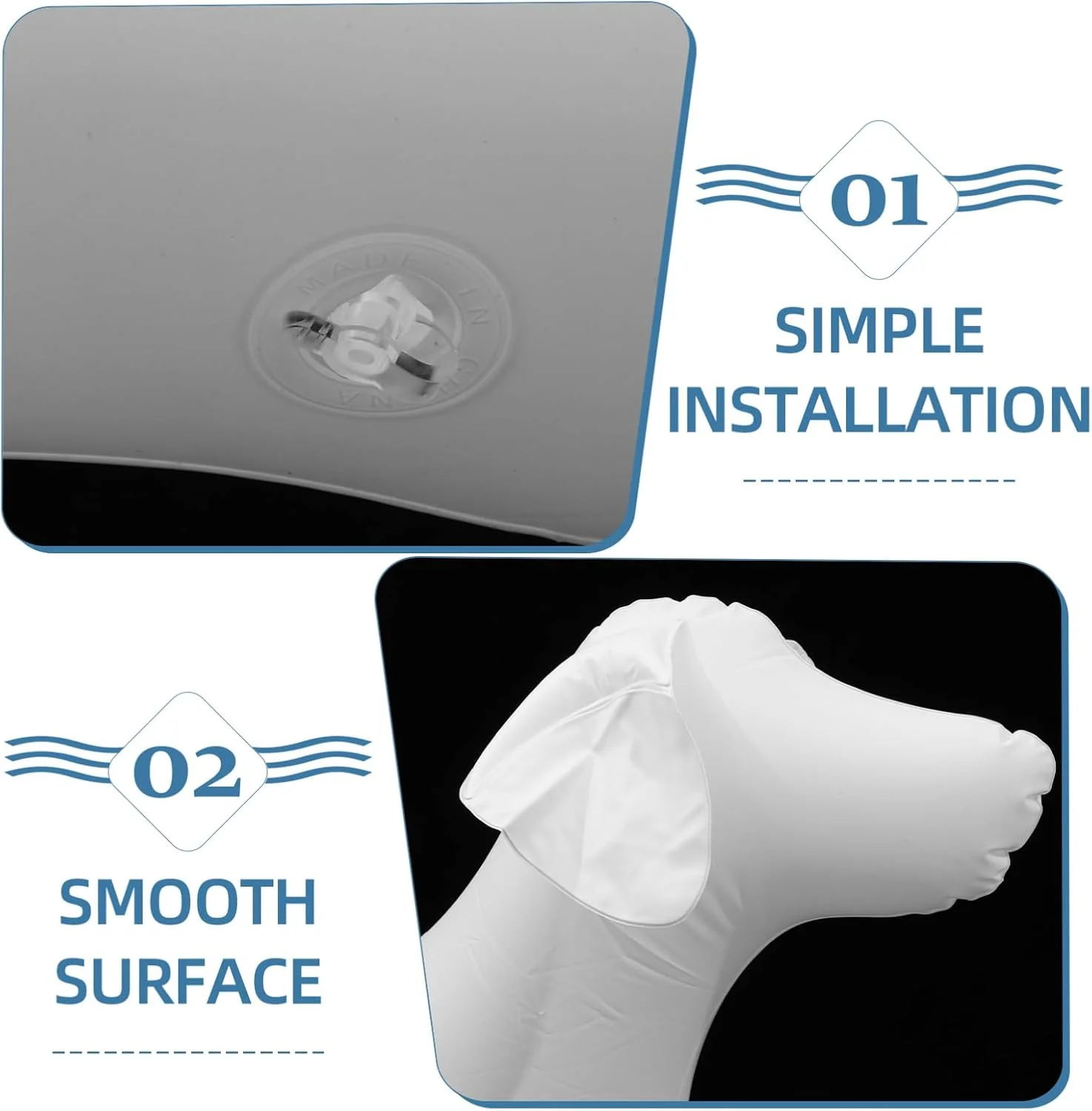 مانکن سگ Hemobllo، مدل ایستاده، استند نمایش بادی سگ برای لباس حیوانات خانگی، پت شاپ، سفید، 80 x 56 x 29 سانتی متر، PVC مانکن سگ Hemobllo، مدل ایستاده، استند نمایش بادی سگ برای لباس حیوانات خانگی، پت شاپ، سفید، 80 x 56 x 29 سانتی متر، PVC