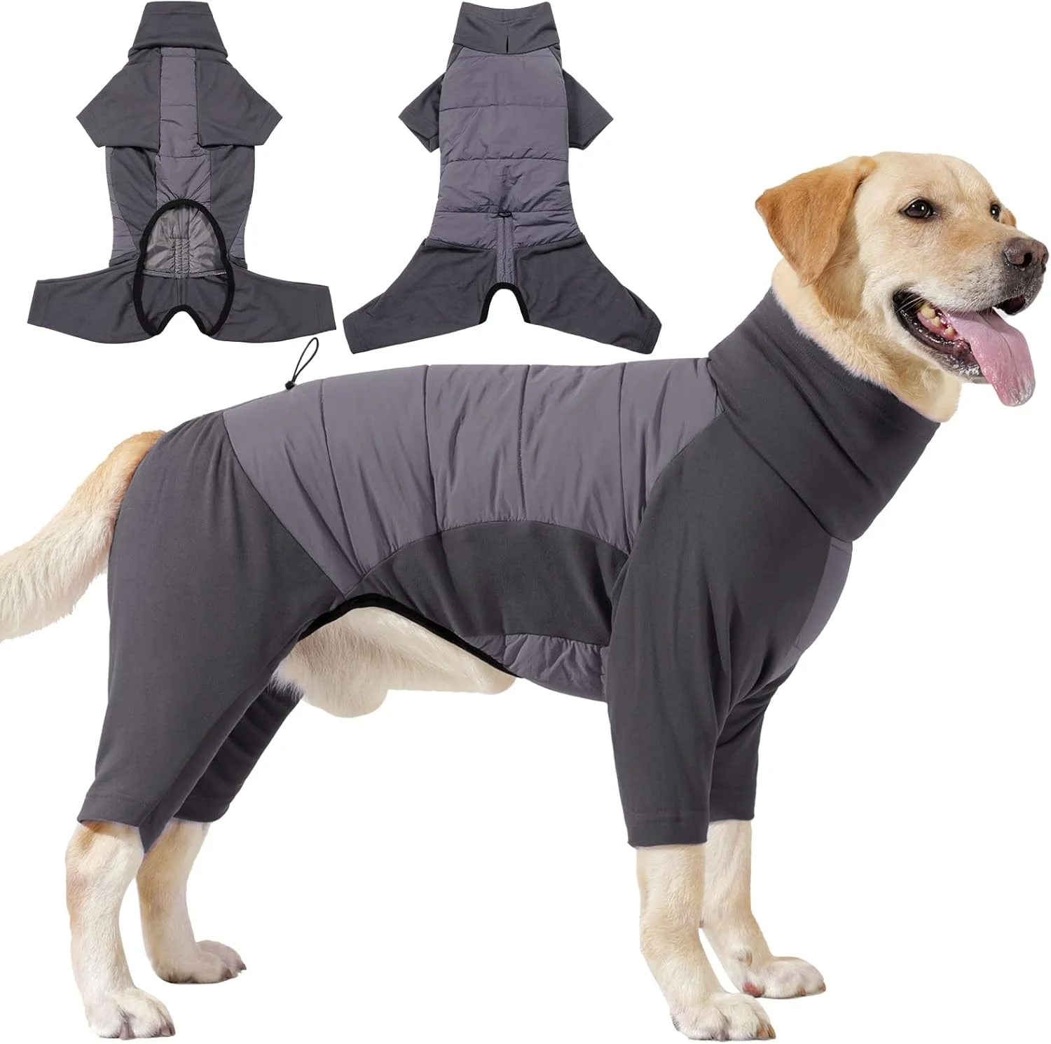 کت پشمی سگ Heywean با پاها، ژاکت زمستانی، لباس خواب سگ، سایز کوچک، متوسط و بزرگ، کت گرم کامل، ژاکت سگ، لباس زمستانی پشمی